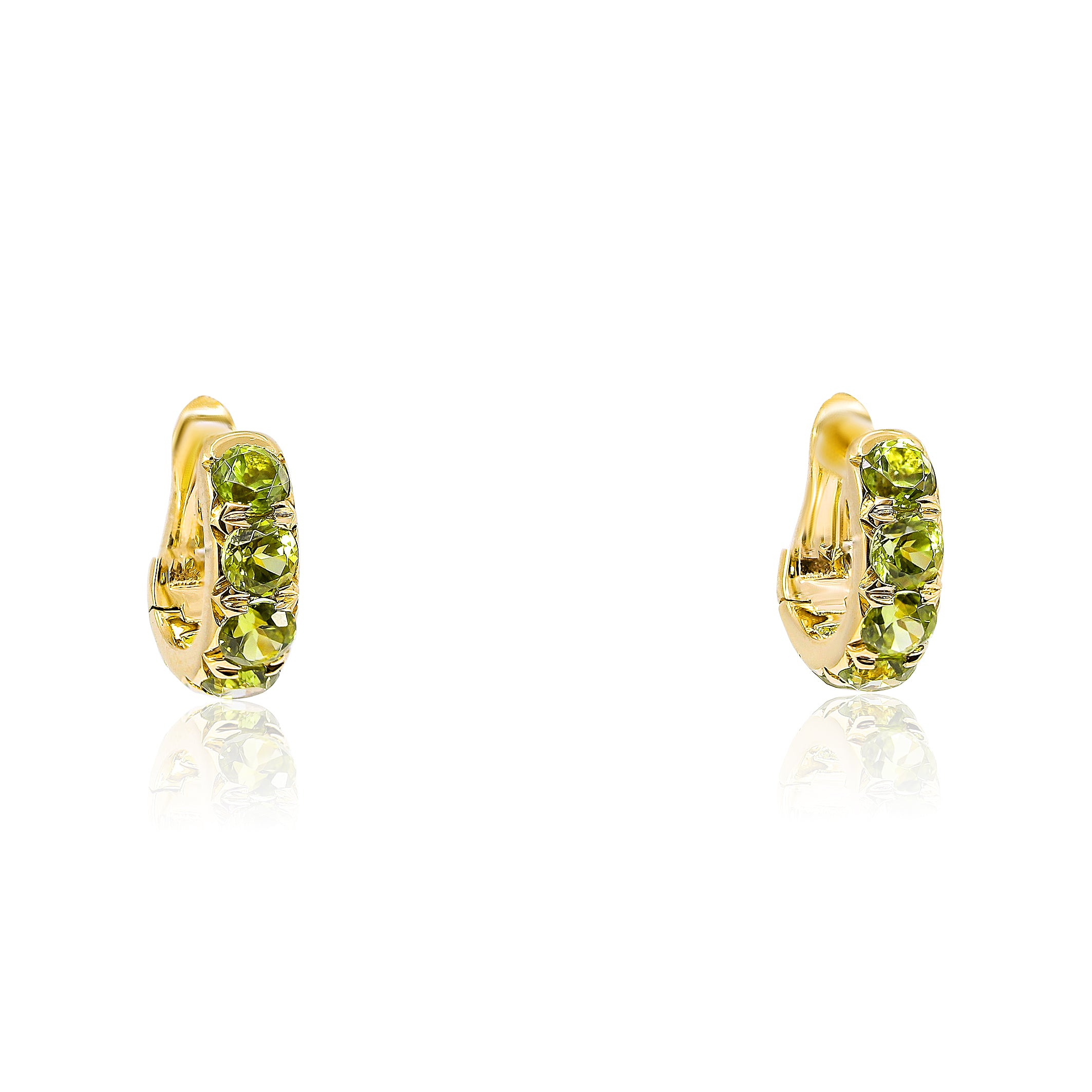 14k yellow gold peridot hoop earrings good