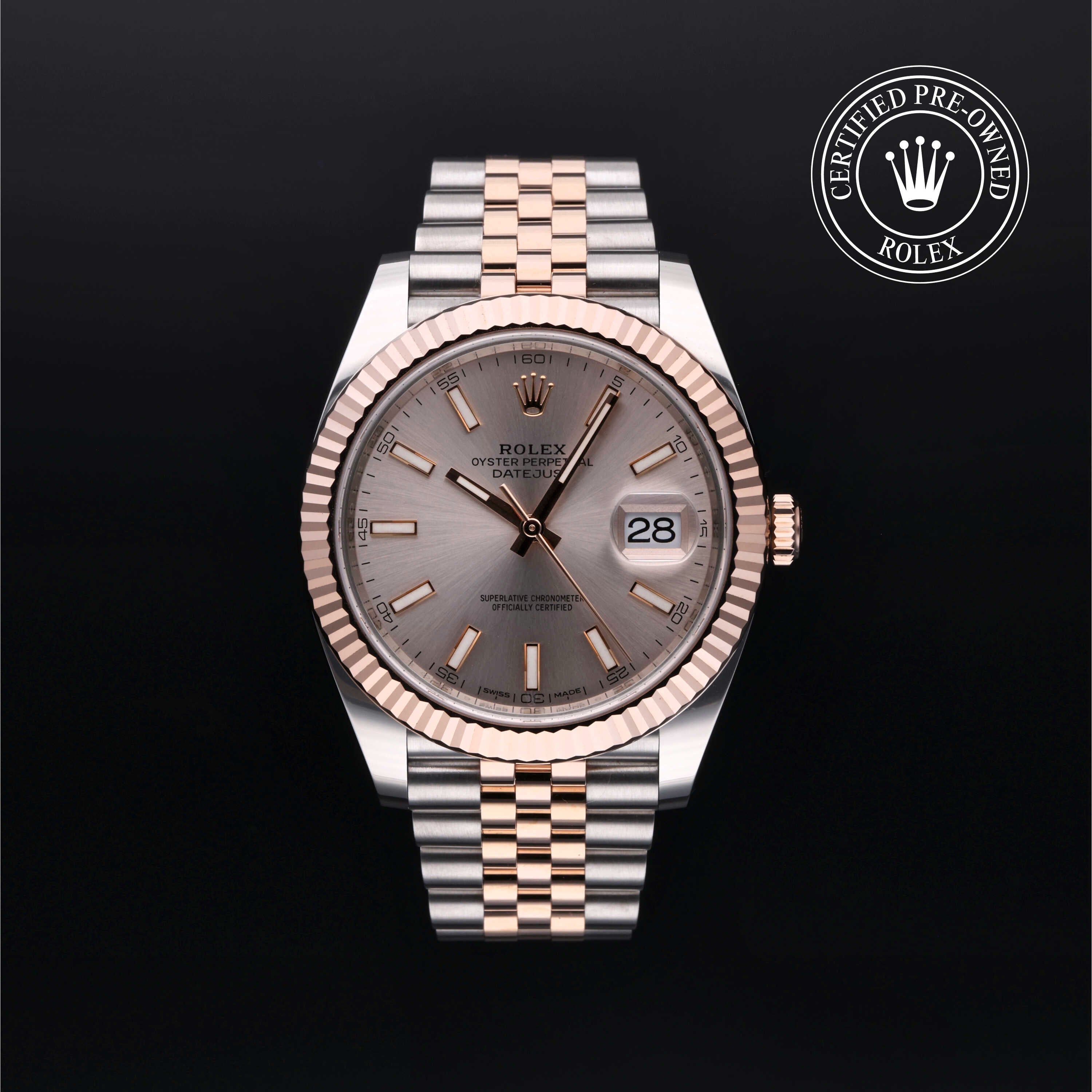 Rolex Certified Pre Owned Oyster Perpetual Datejust 41 in Oystersteel and Everose gold 126331 Henne Jewelers