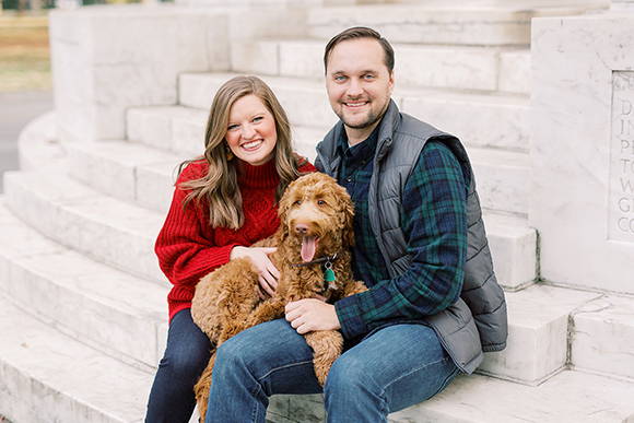 Henne Engagement Ring Couple DJ & Elisabeth  With Their Dog in D.C.