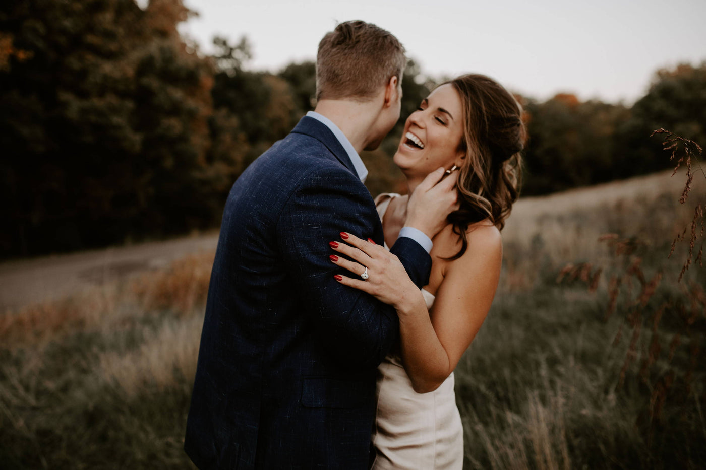 Henne Engagement Ring Couple Daniel and Brittany Outdoors at Sunset