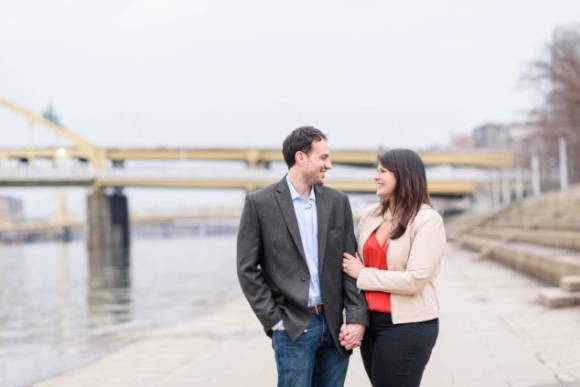 Henne Engagement Ring Couple Chris and Laura in Point Park After Their Engagement