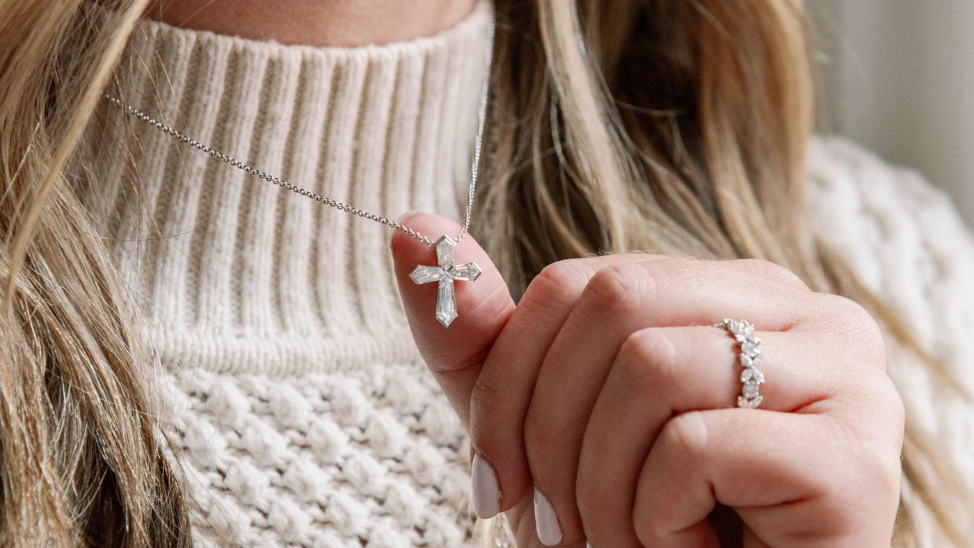 kite diamond cross necklace