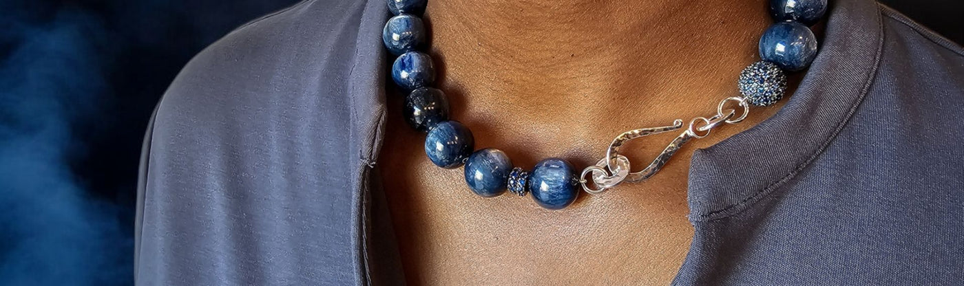 Exclusively by Nina kyanite bead necklace