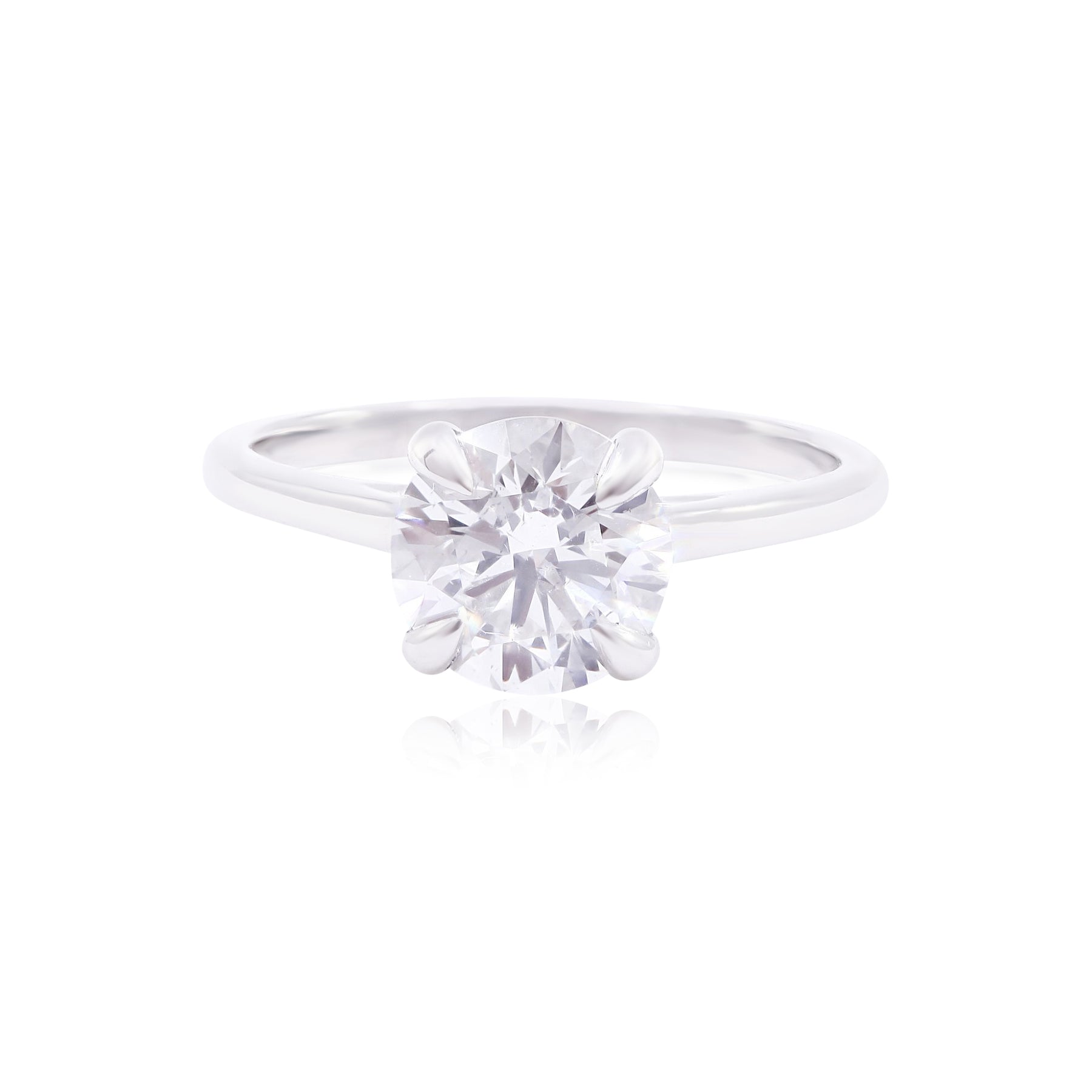 PLATINUM 2.00CT ROUND BRILLIANT DIAMOND SOLITAIRE ENGAGEMENT RING