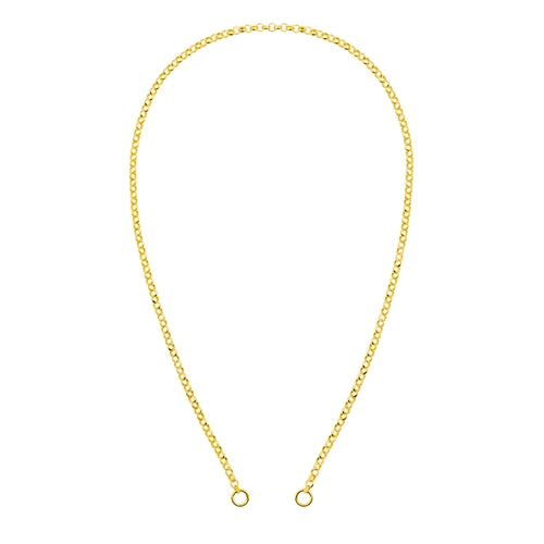 14K YELLOW GOLD 20-INCH OPEN HOLLOW ROLO CHAIN (NO CLASP)