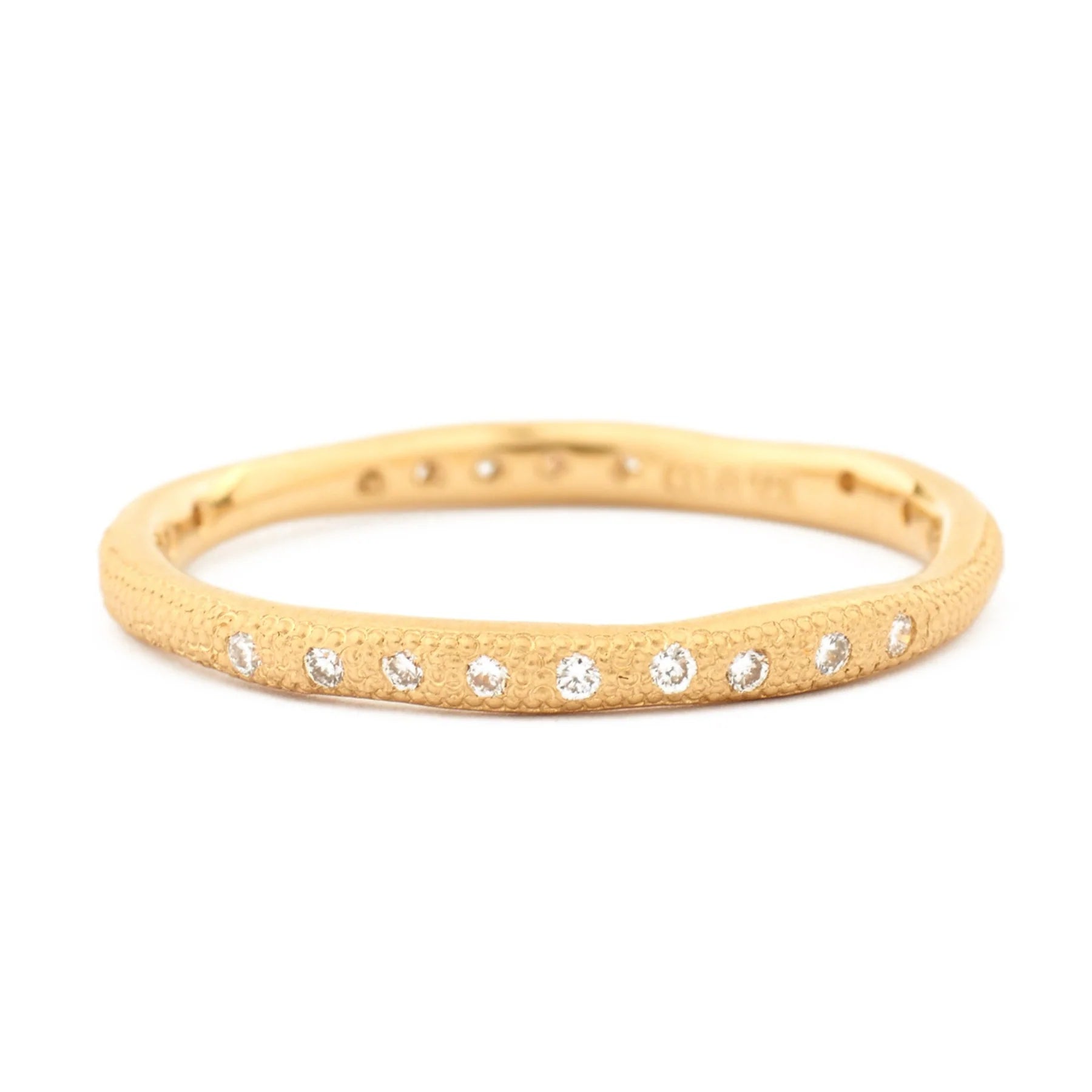 ANNE SPORTUN 18K YELLOW GOLD WAVY STARDUST BAND 0.10CTW