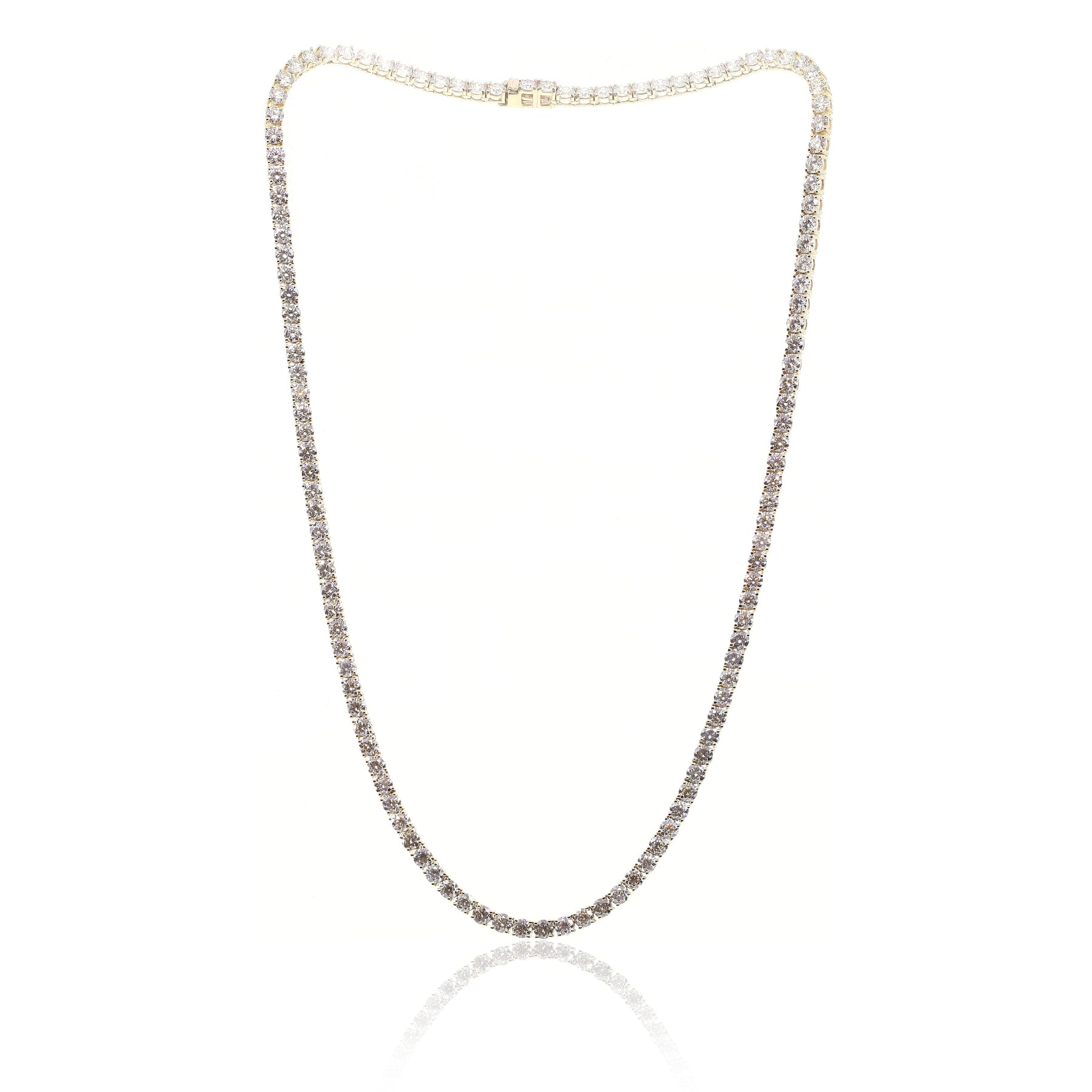 14K YELLOW GOLD DIAMOND TENNIS NECKLACE 16.56CTW