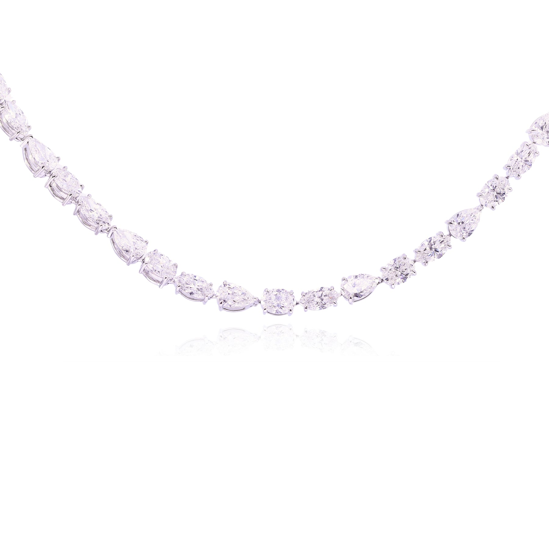 HENNE 1887 PLATINUM MIXED CUT DIAMOND NECKLACE - 18.87CTW