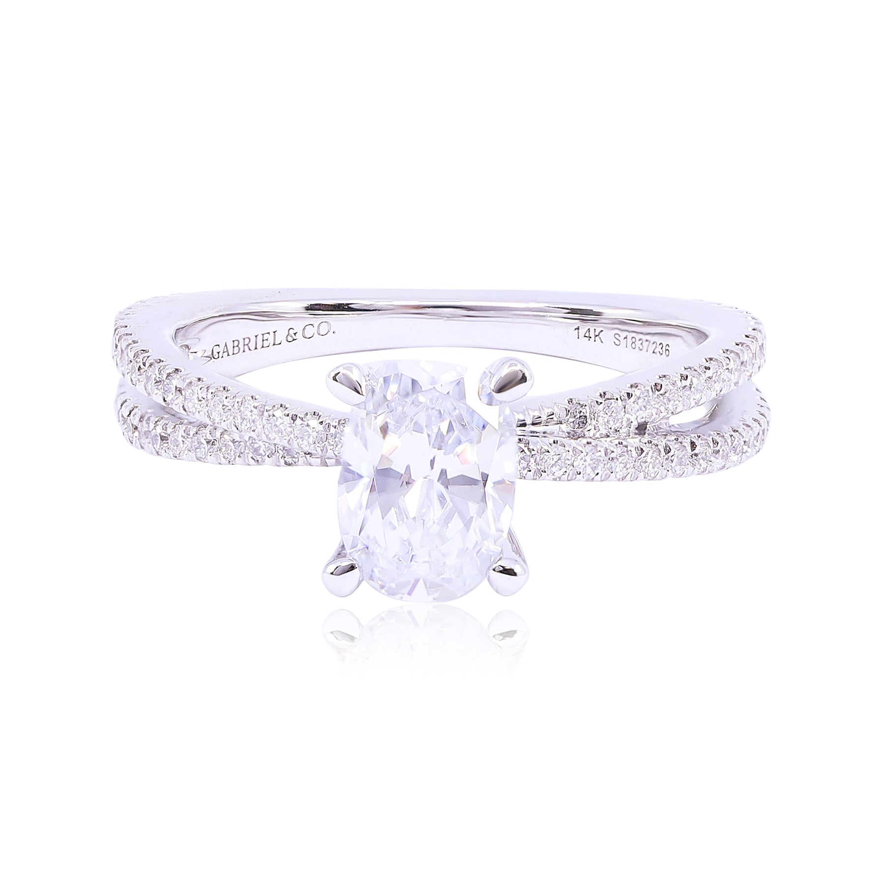 GABRIEL & CO. 14K WHITE GOLD CONTEMPORARY COLLECTION DIAMOND ENGAGEMENT RING - SETTING ONLY