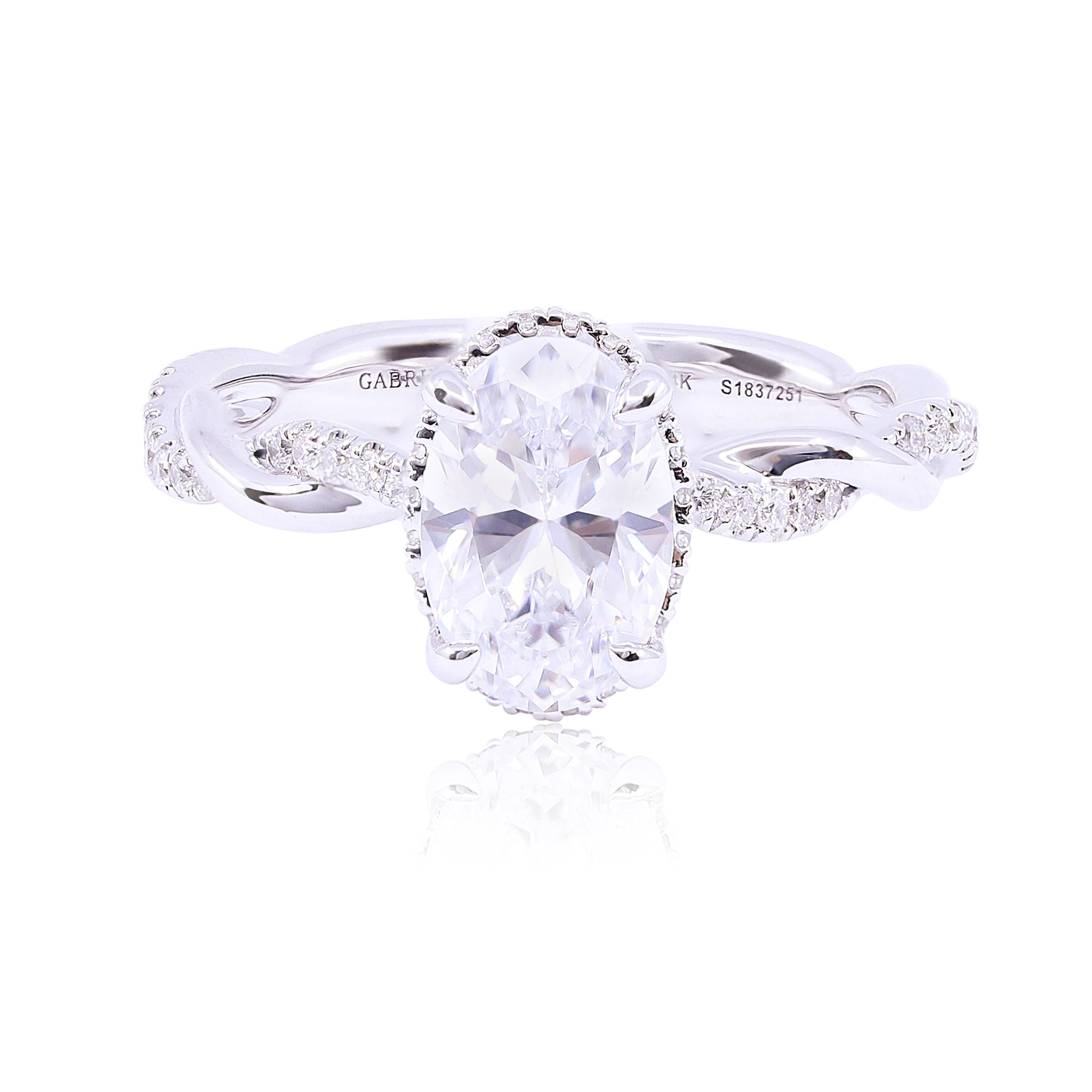 GABRIEL & CO. 14K WHITE GOLD CONTEMPORARY COLLECTION DIAMOND ENGAGEMENT RING - SETTING ONLY