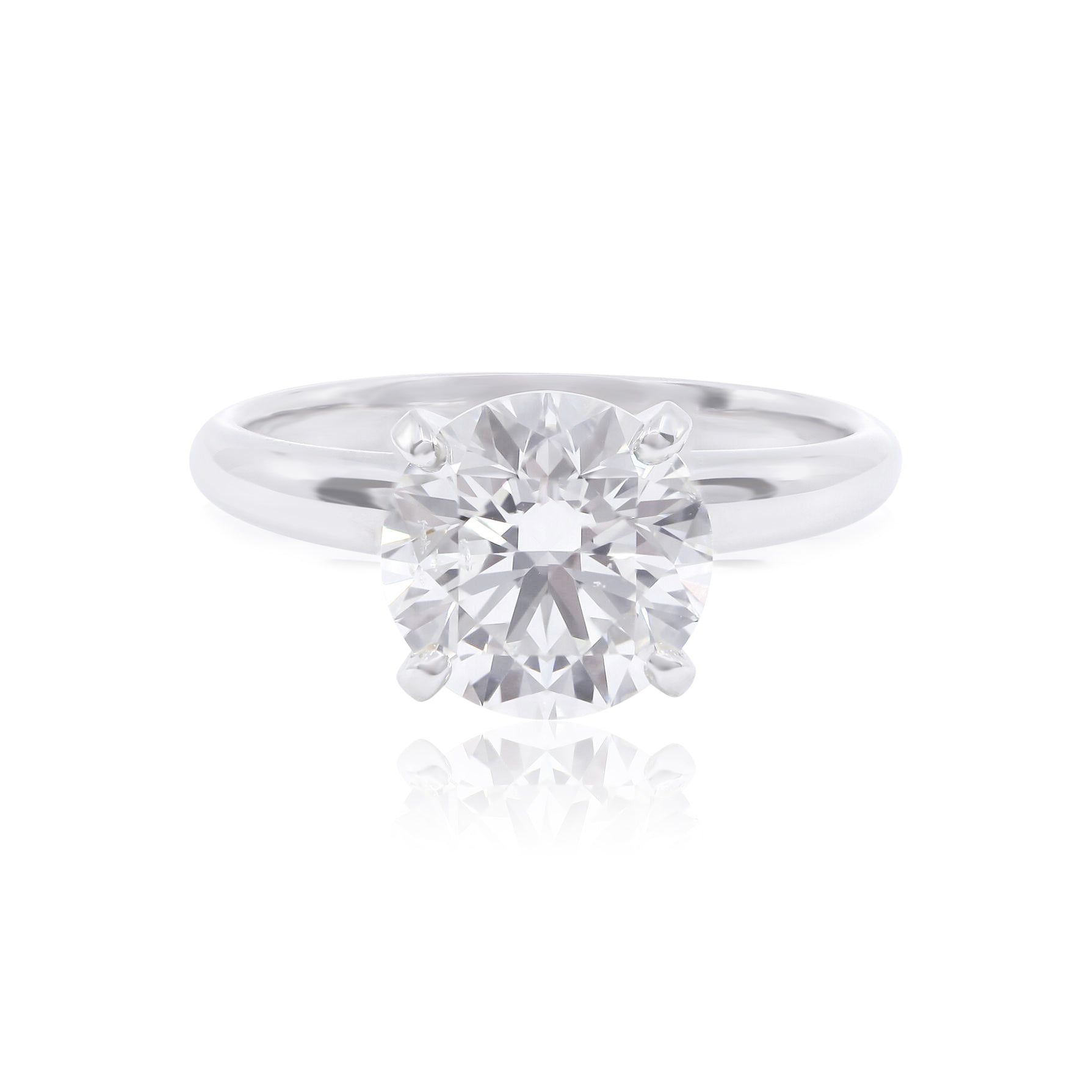 PLATINUM 4-PRONG DIAMOND SOLITAIRE ENGAGEMENT RING MOUNTING WITH PINCHED SHOULDER (SETTING ONLY)