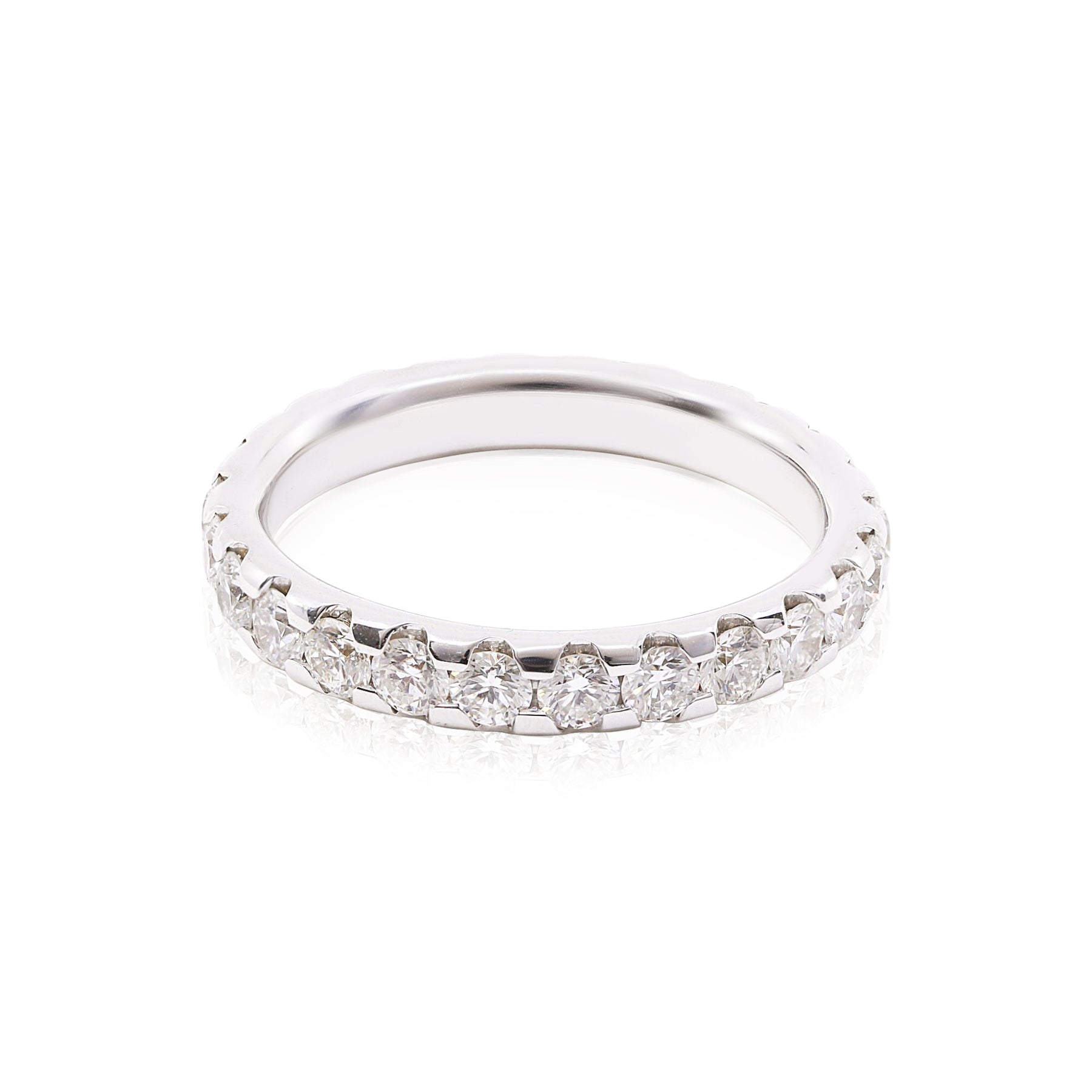 18K WHITE GOLD SMOOTH PRONG DIAMOND ETERNITY BAND 1.63CTW