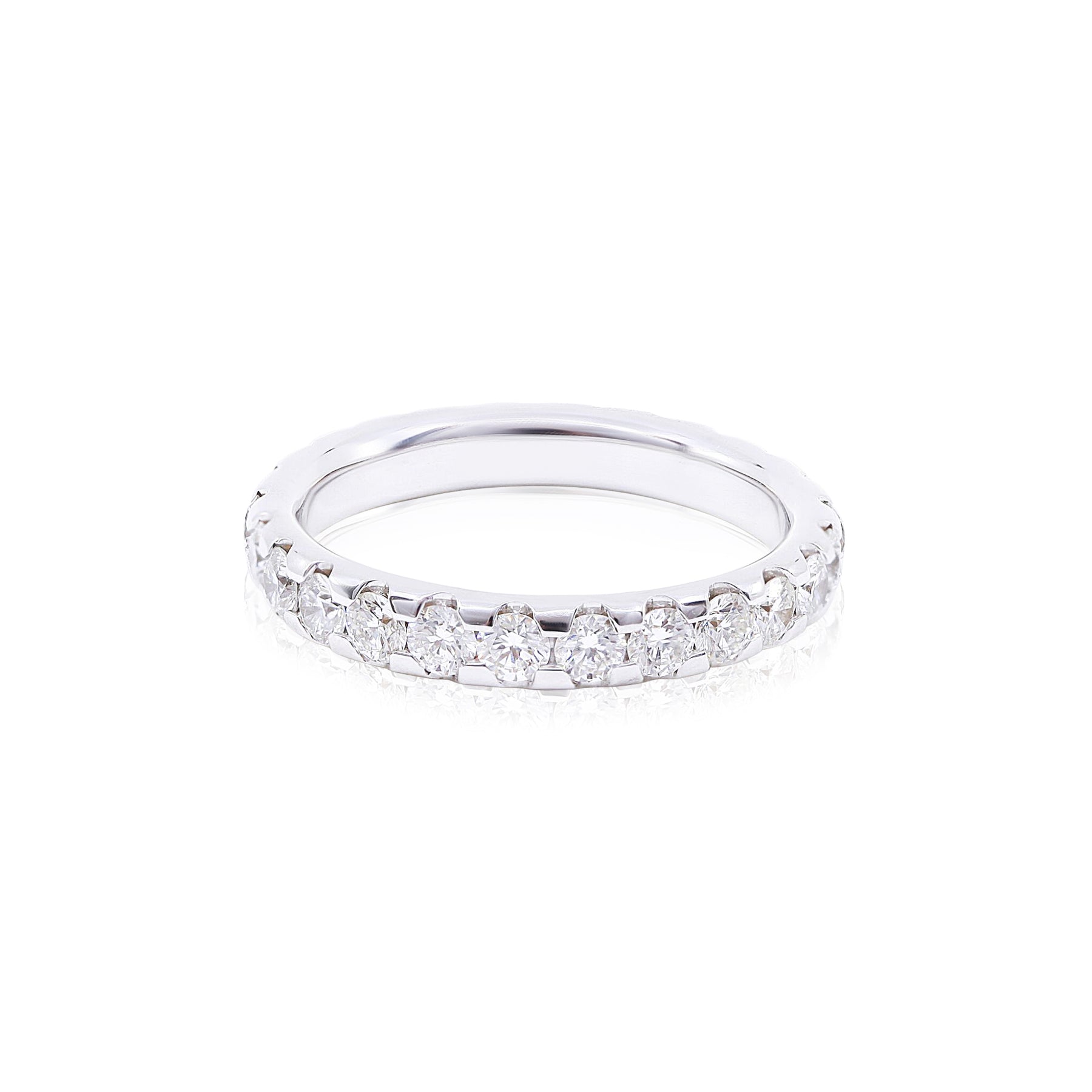 PLATINUM SPLIT PRONG DIAMOND ETERNITY BAND 1.99CTW