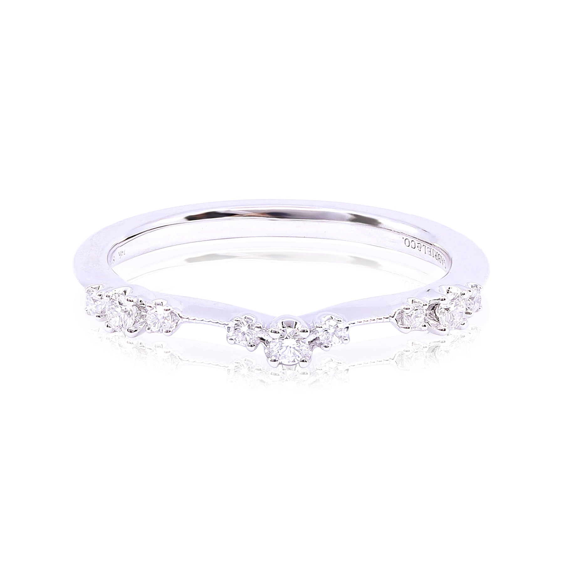 GABRIEL & CO. 14K WHITE GOLD STARLIGHT COLLECTION DIAMOND WEDDING BAND