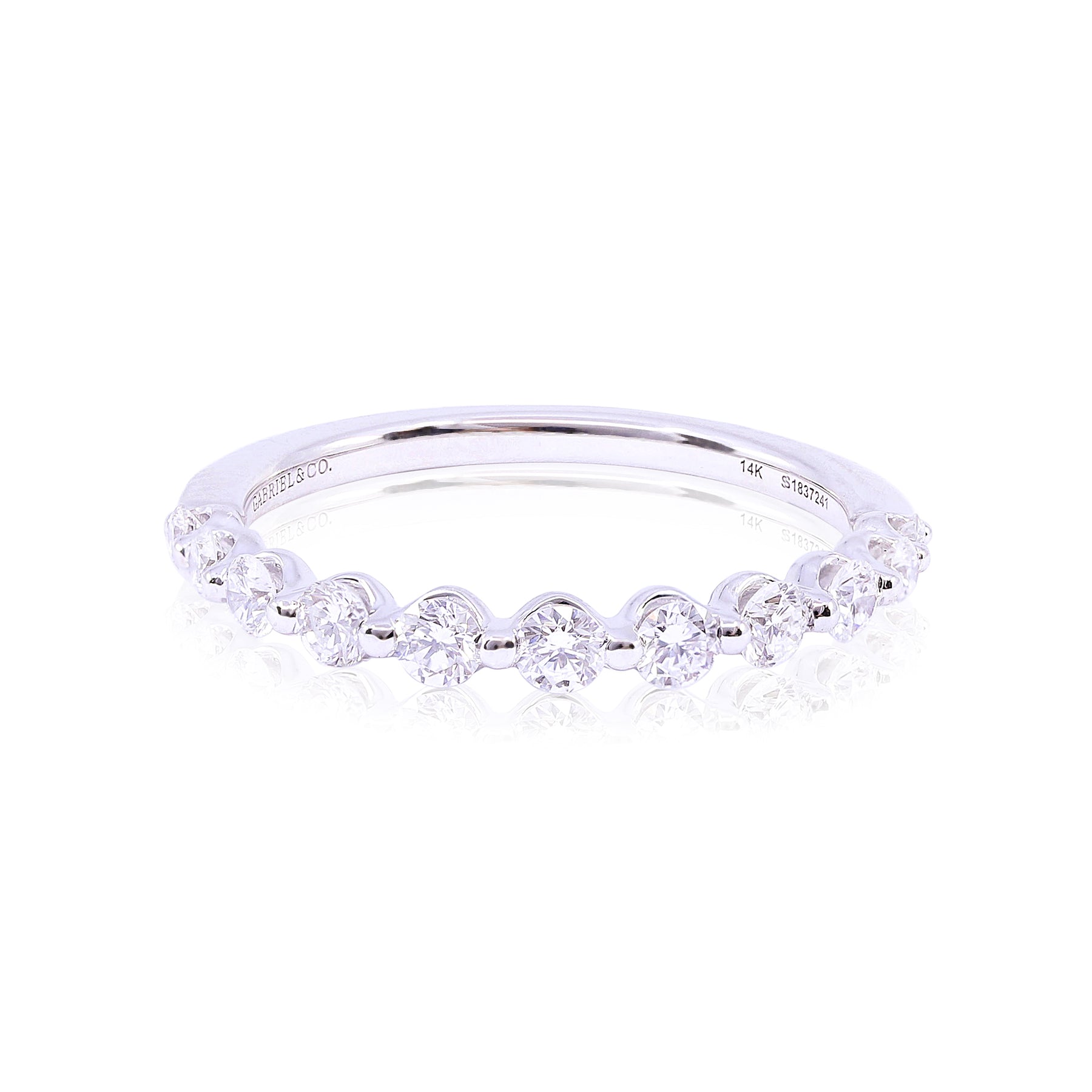 GABRIEL & CO. 14K WHITE GOLD CONTEMPORARY COLLECTION DIAMOND WEDDING BAND