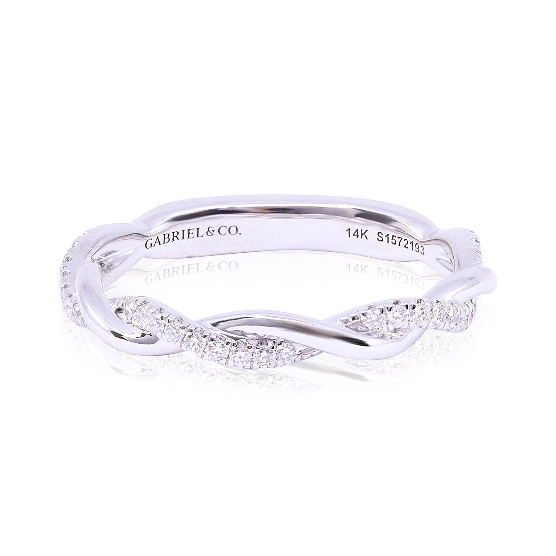 GABRIEL & CO. 14K WHITE GOLD CONTEMPORARY COLLECTION DIAMOND WEDDING BAND