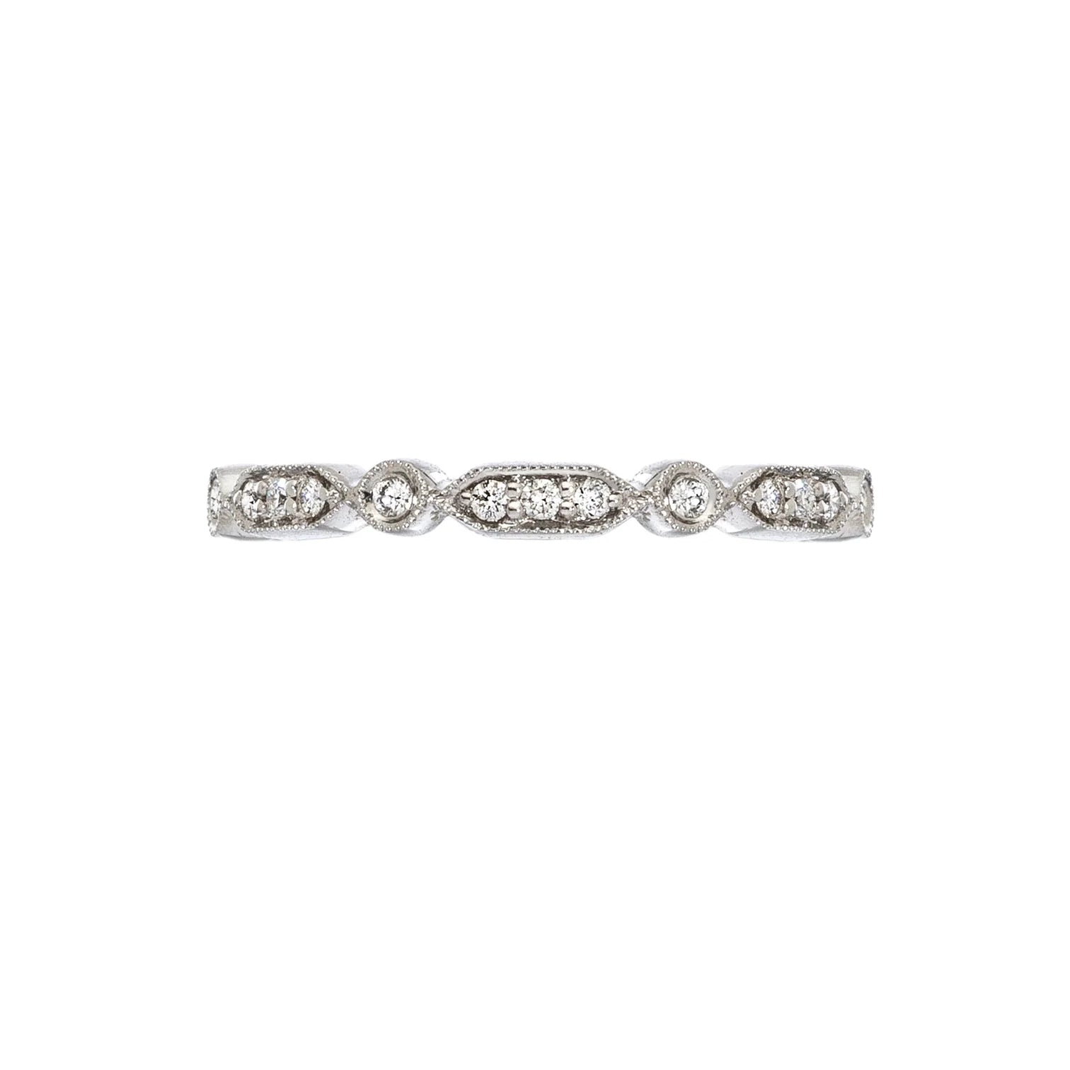 SETHI COUTURE 18K WHITE GOLD DECO MINI DIAMOND BAND