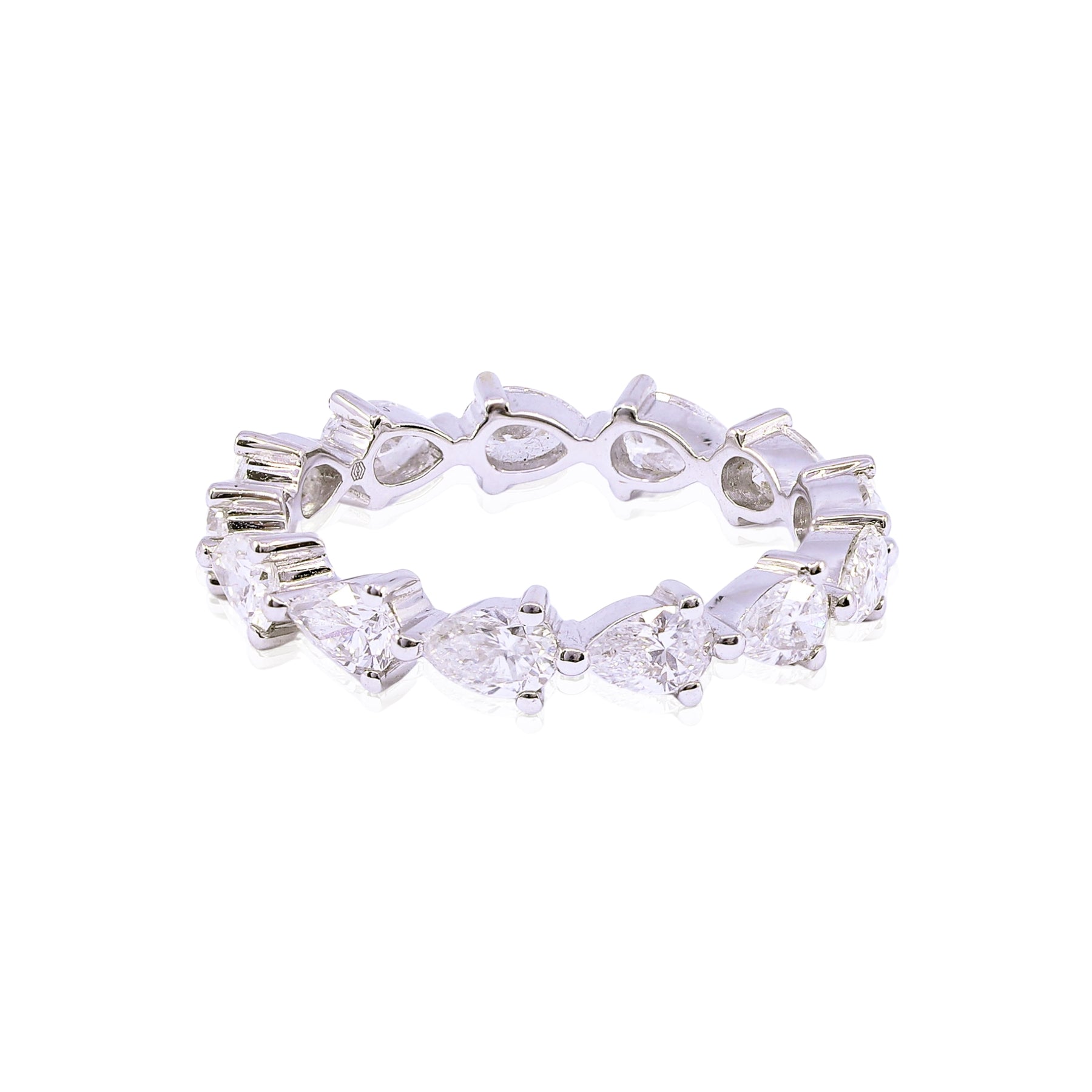 18K WHITE GOLD DIAMOND PEAR-SHAPE ETERNITY BAND - 1.85CTW