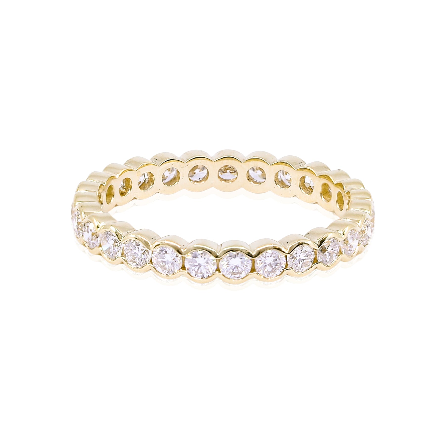 MARK PATTERSON 18K YELLOW GOLD DIAMOND ETERNITY BEZEL SET BAND - 0.88CTW