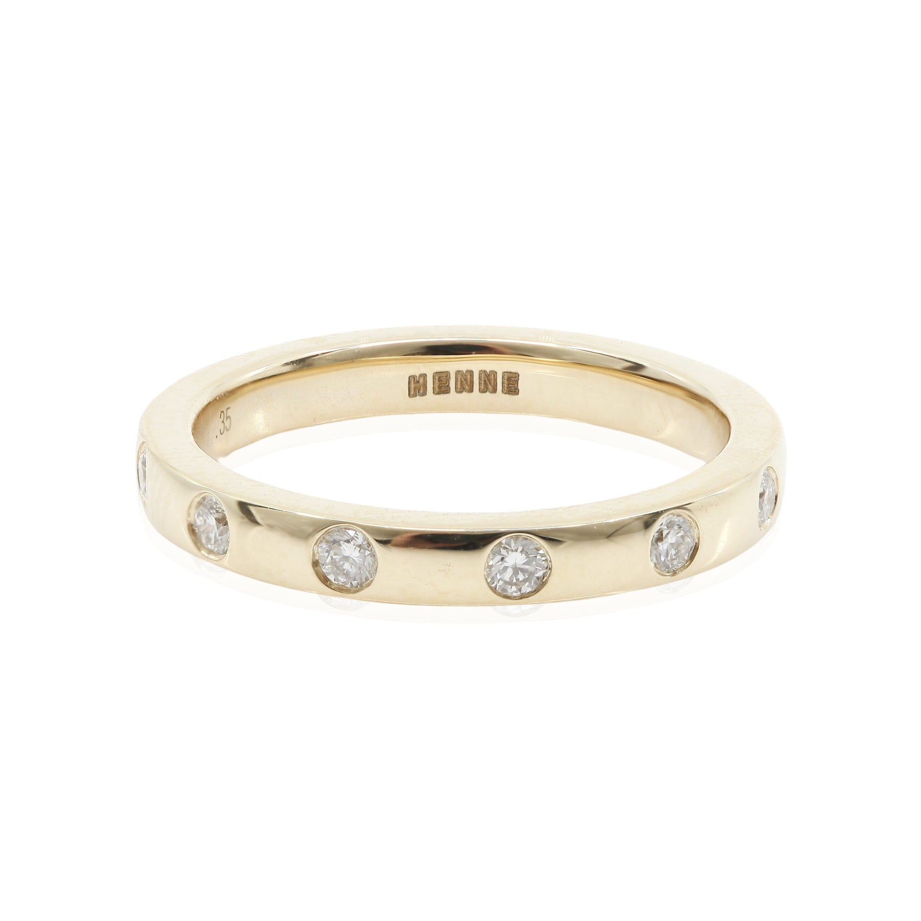 14K YELLOW GOLD FLUSH SET DIAMOND WEDDING BAND - 0.35CTW