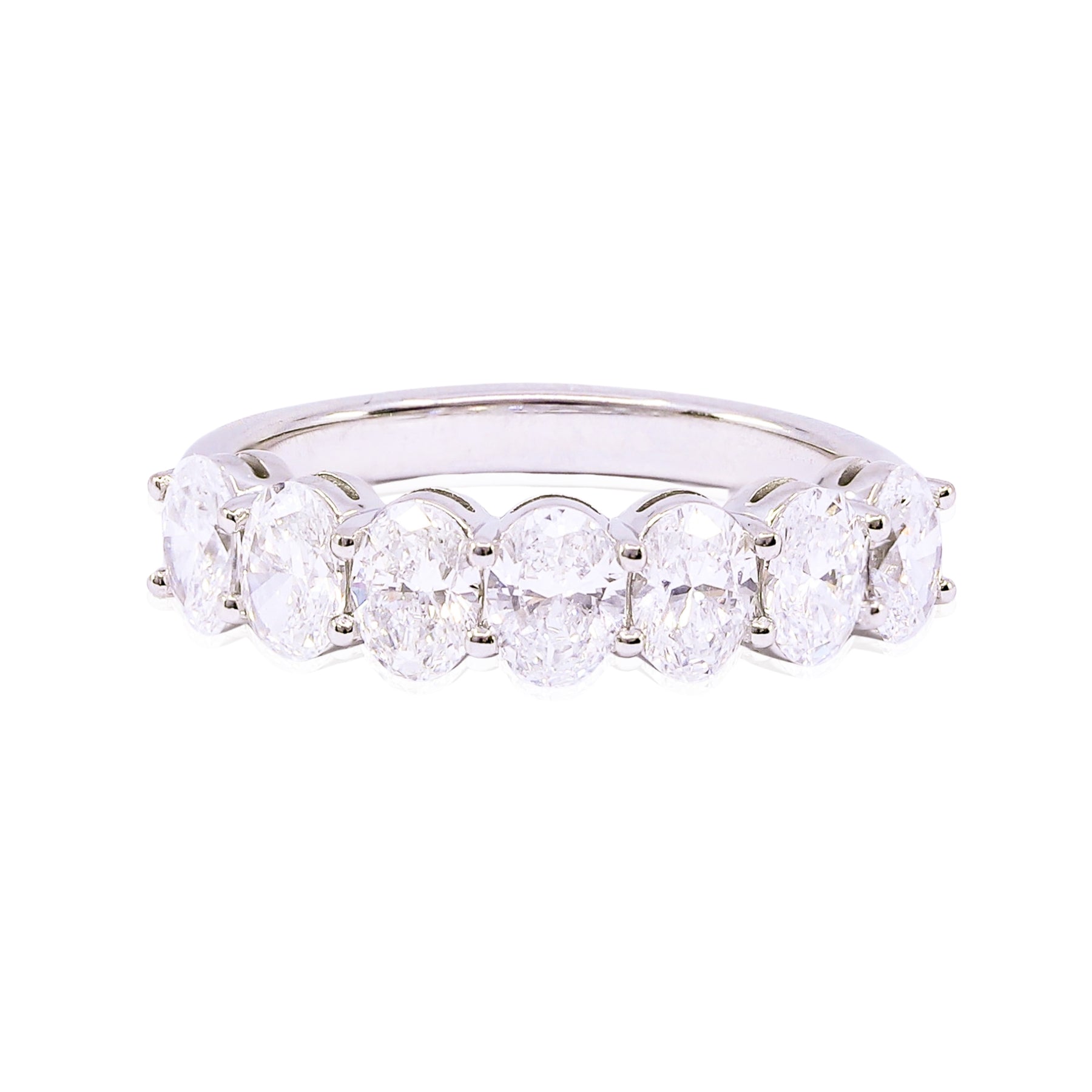 PLATINUM OVAL DIAMOND WEDDING BAND - 1.66CTW