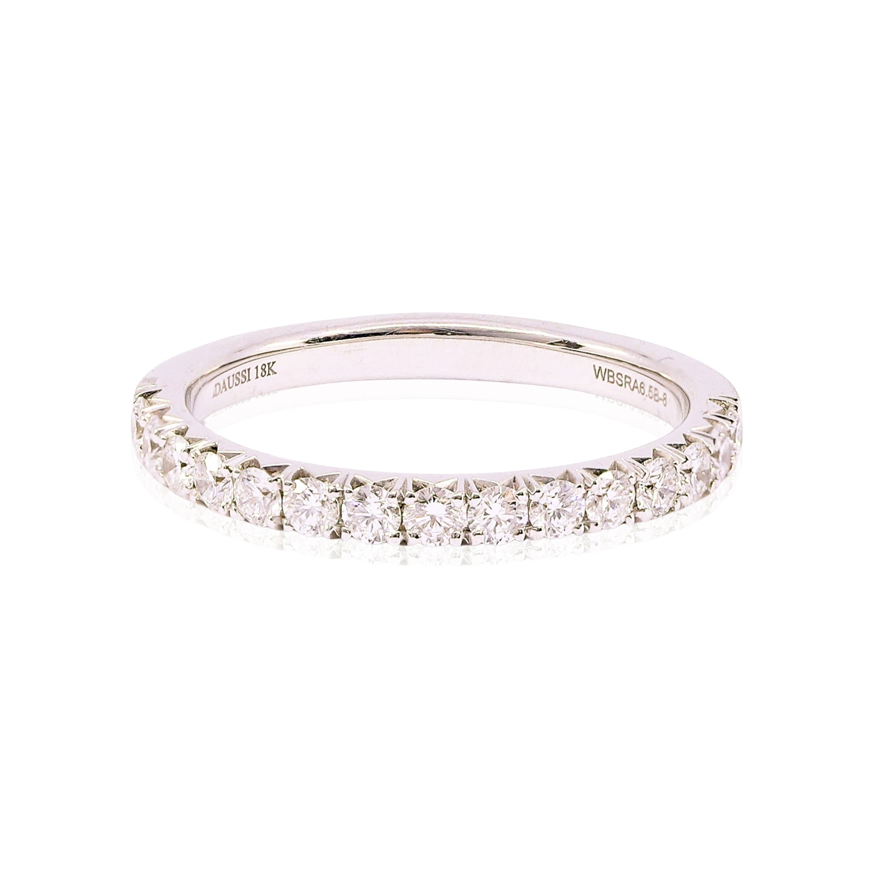 HENRI DAUSSI 18K WHITE GOLD DIAMOND WEDDING BAND - 0.45CTW