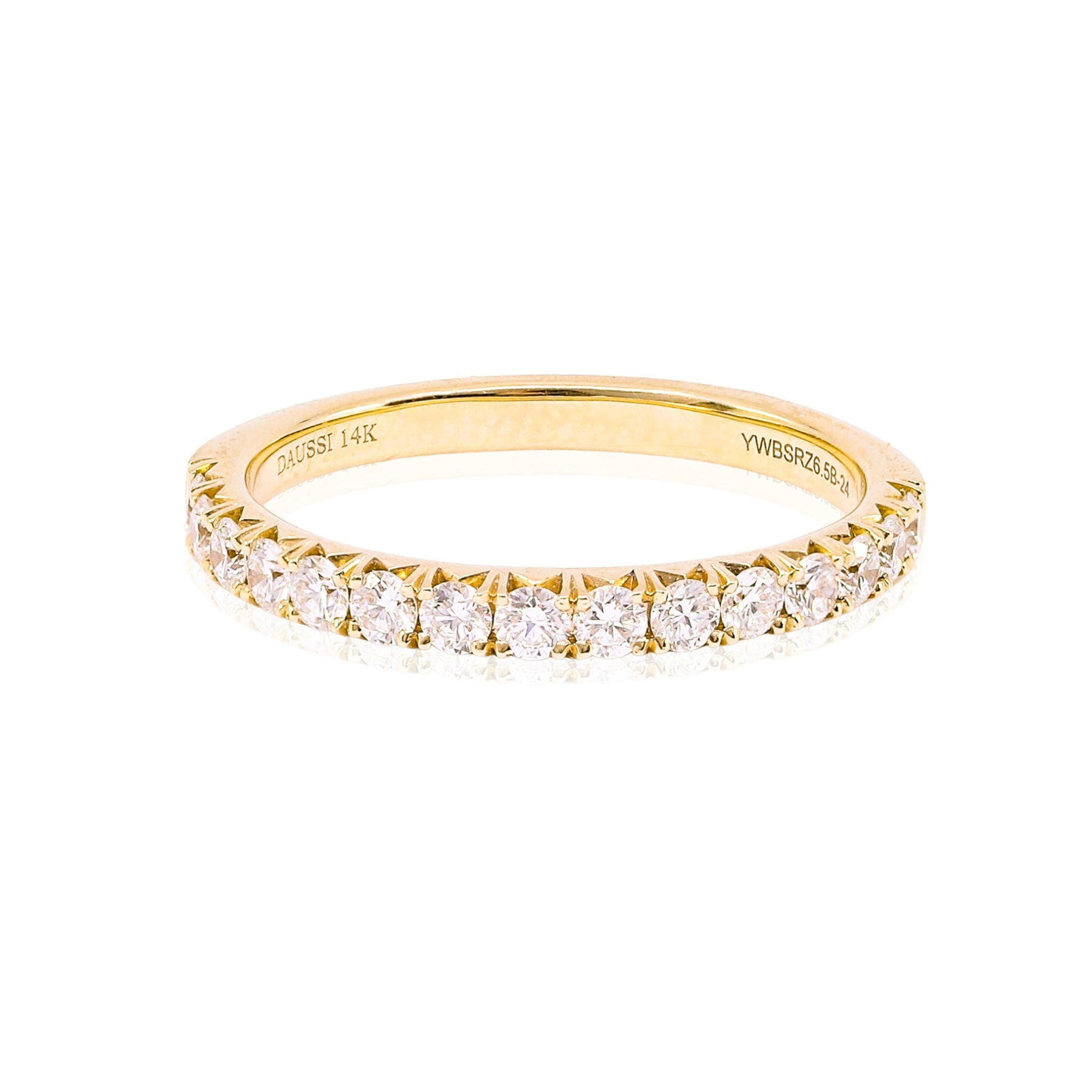 HENRI DAUSSI 14K YELLOW GOLD DIAMOND WEDDING BAND - 0.42CTW