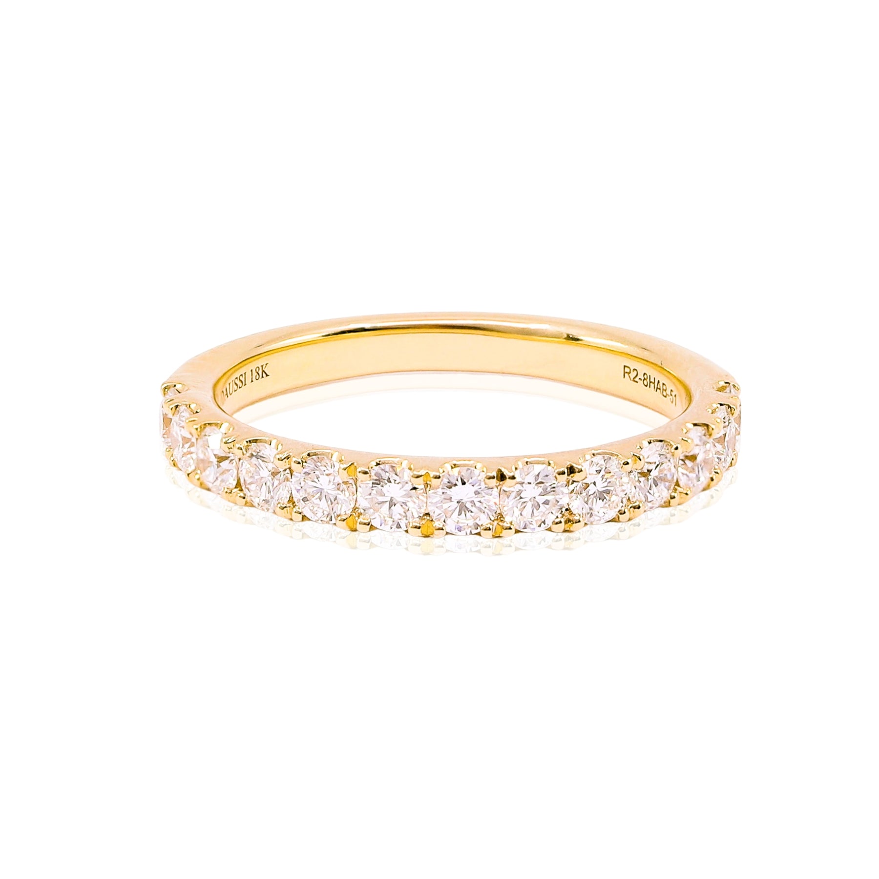 HENRI DAUSSI 18K YELLOW GOLD DIAMOND WEDDING BAND - 0.70CTW