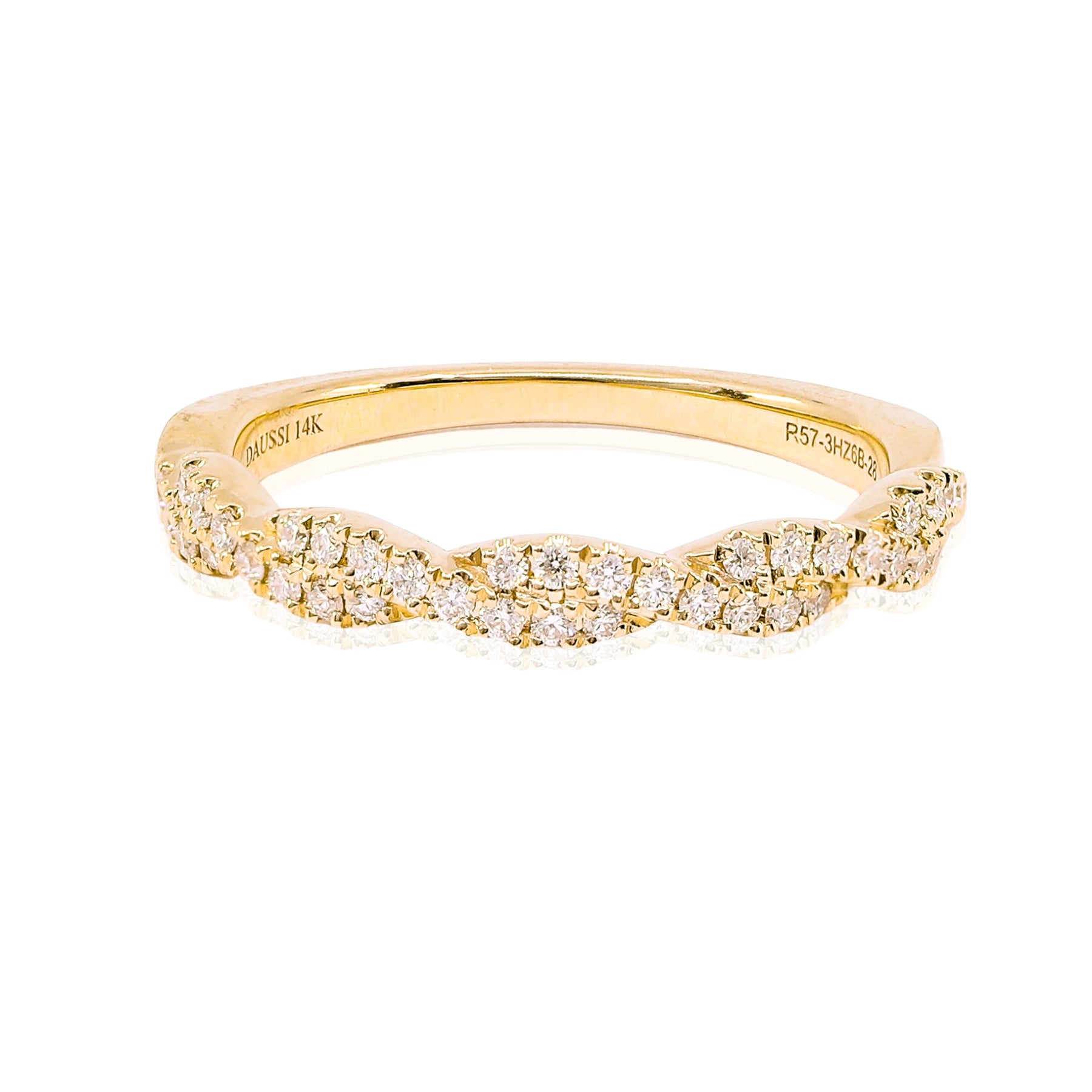 HENRI DAUSSI 14K YELLOW GOLD INFINITY TWIST DIAMOND BAND - 0.25CTW