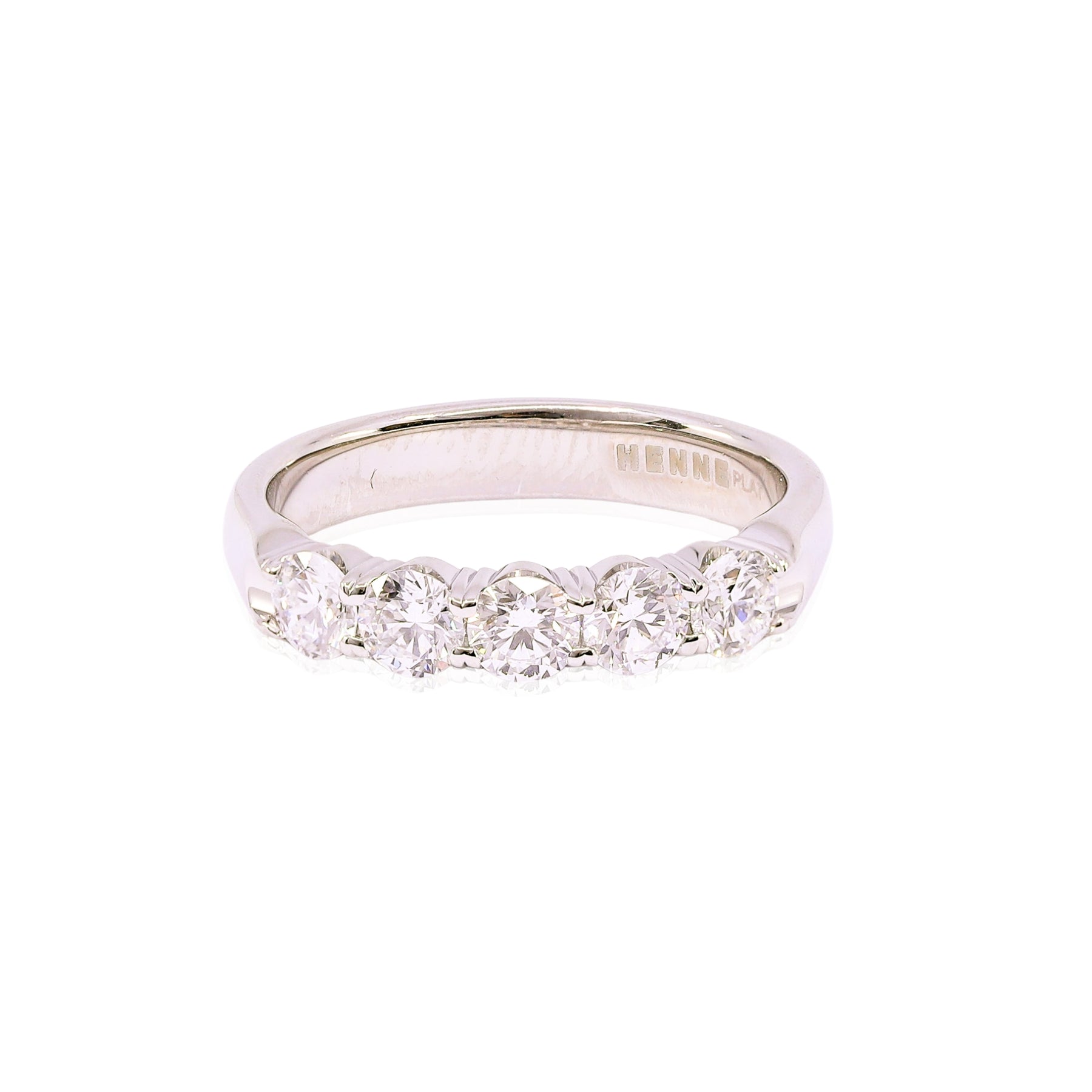 14K WHITE GOLD 5 STONE DIAMOND