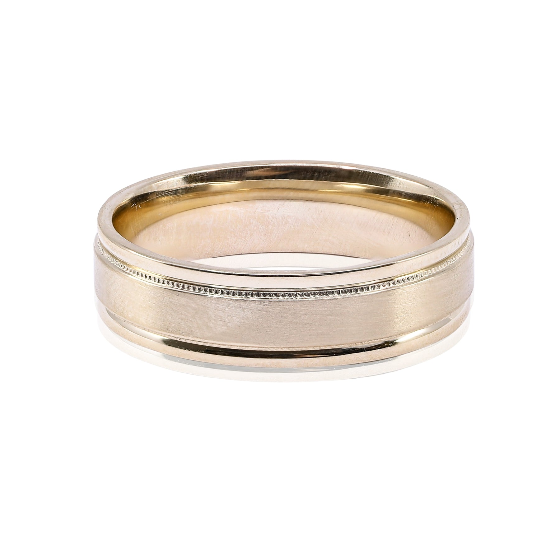 14K YELLOW GOLD CARVED WEDDING BAND