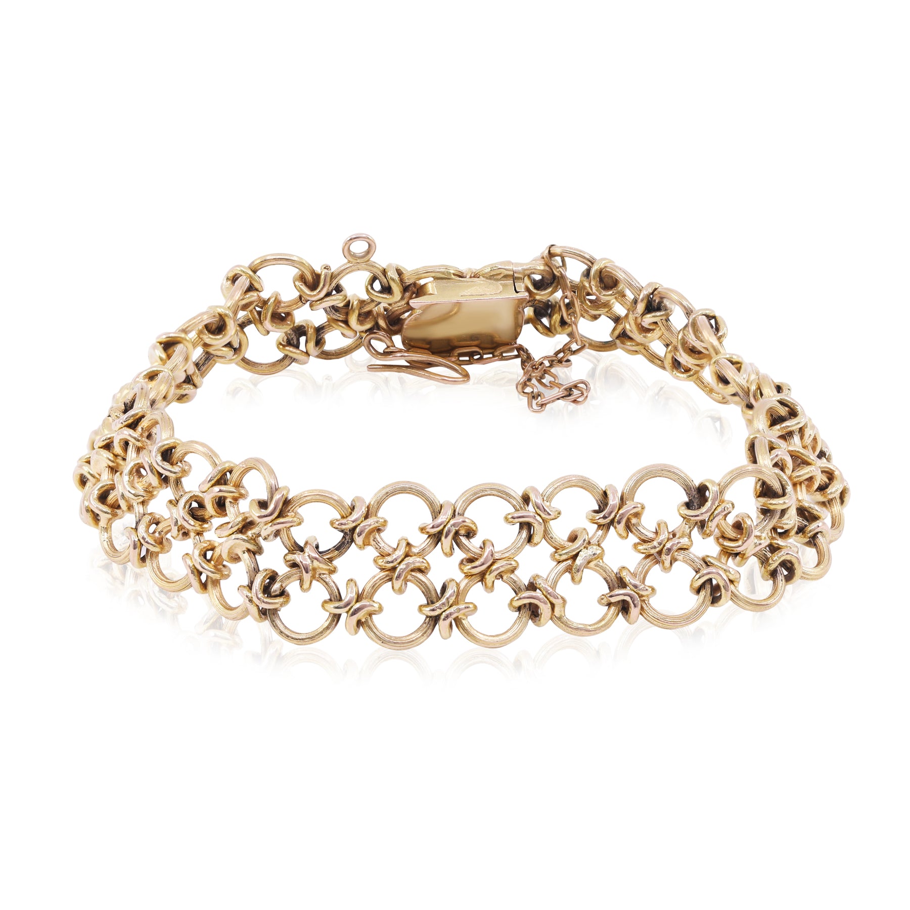 Estate 18K Yellow Gold Circle Link Bracelet