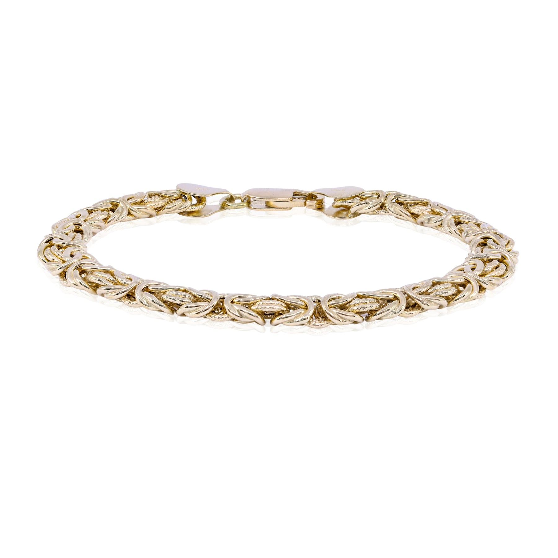 ESTATE 18K YELLOW GOLD BYZANTINE CHAIN BRACELET