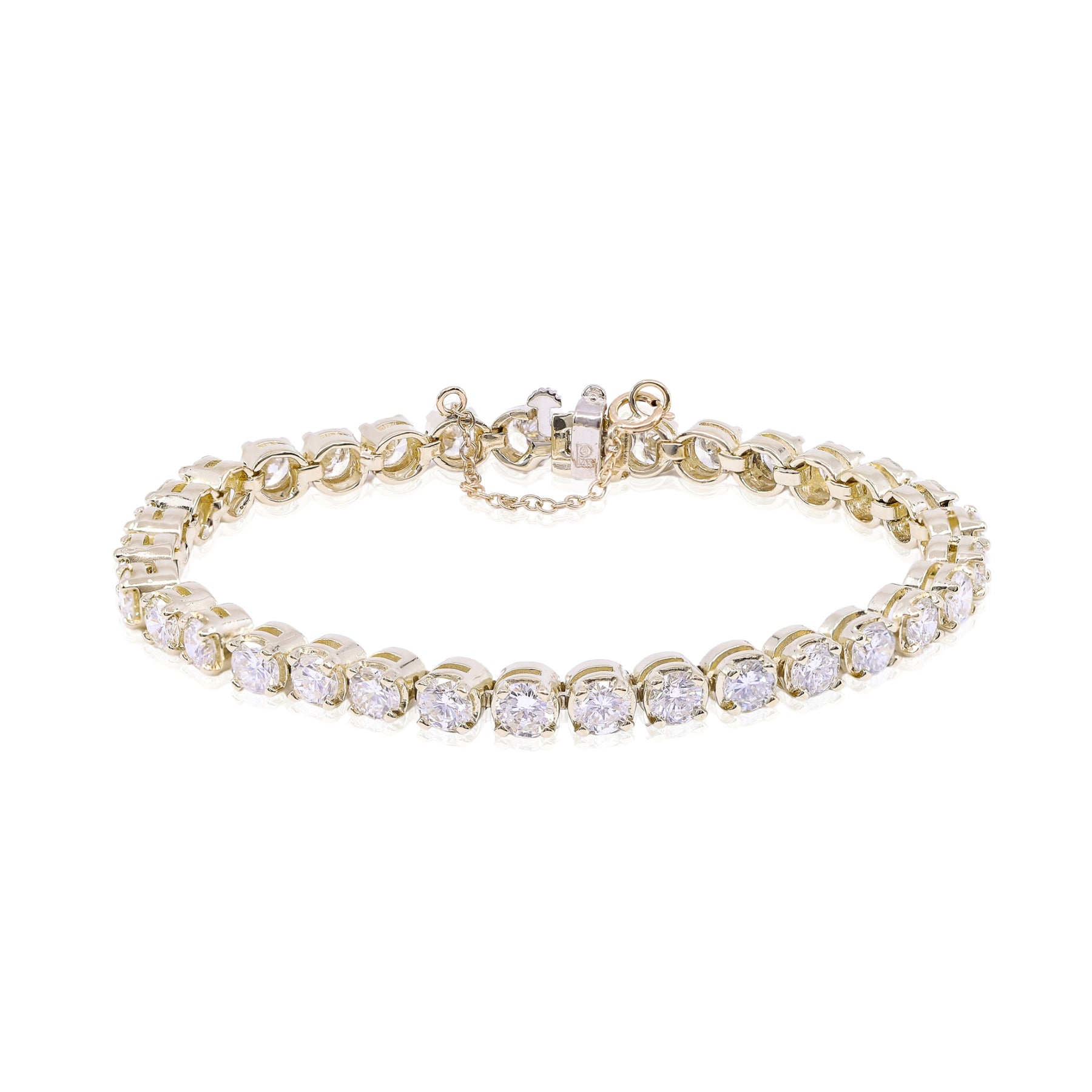 ESTATE 14K YELLOW GOLD DIAMOND TENNIS BRACELET - 8.50CTW