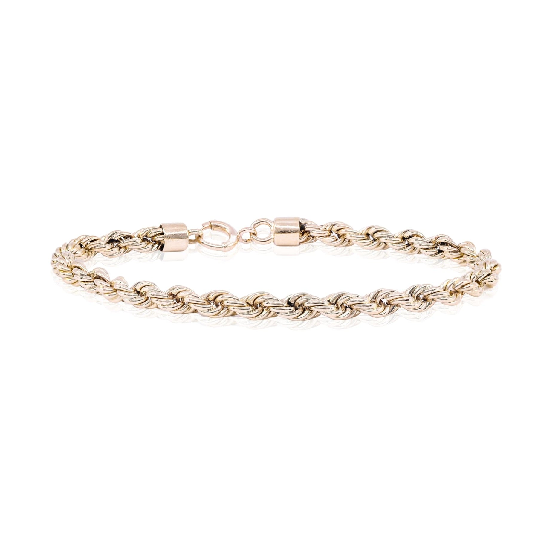 ESTATE 14K YELLOW GOLD ROPE CHAIN BRACELET