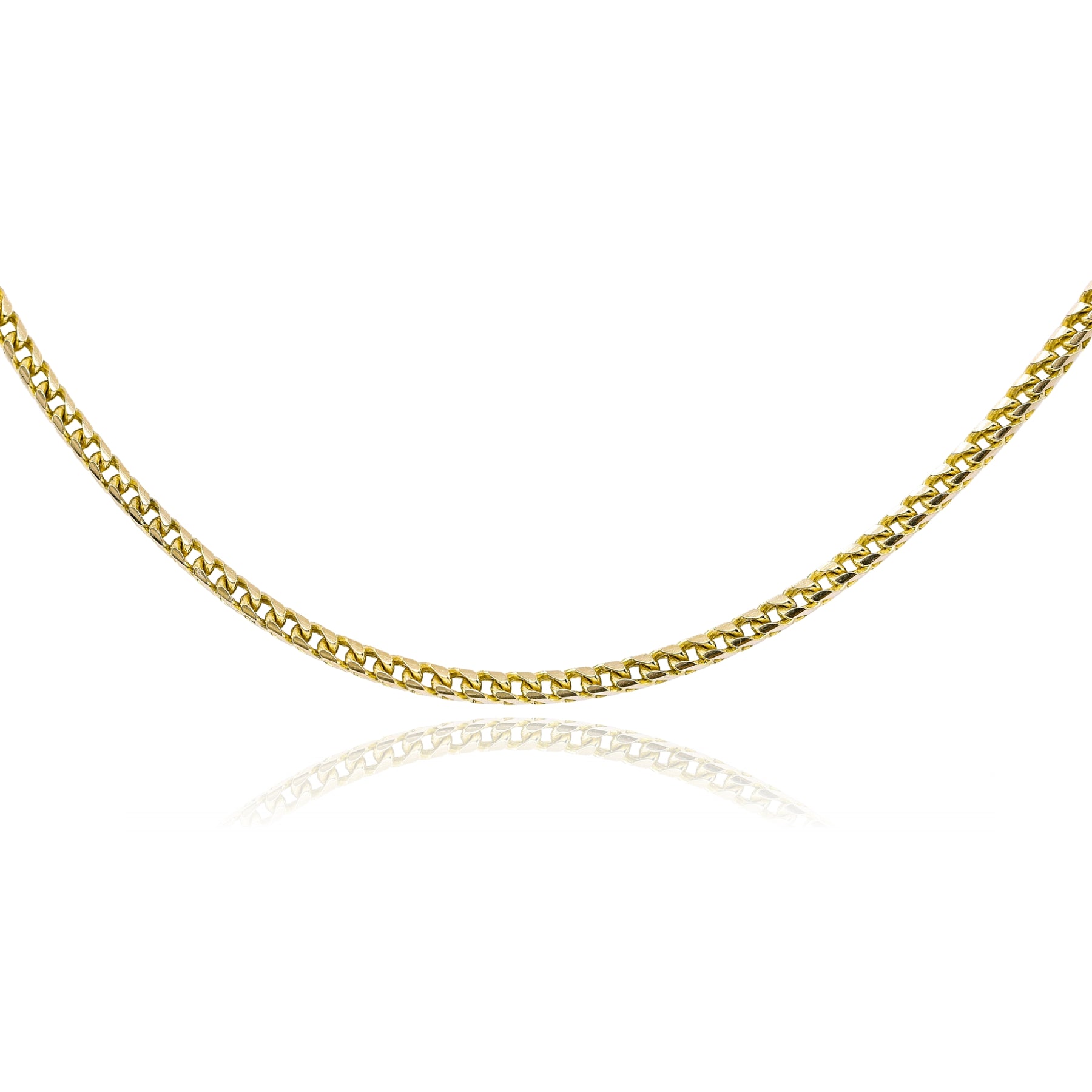 ESTATE 14K YELLOW GOLD SQUARE FRANCO STYLE CHAIN