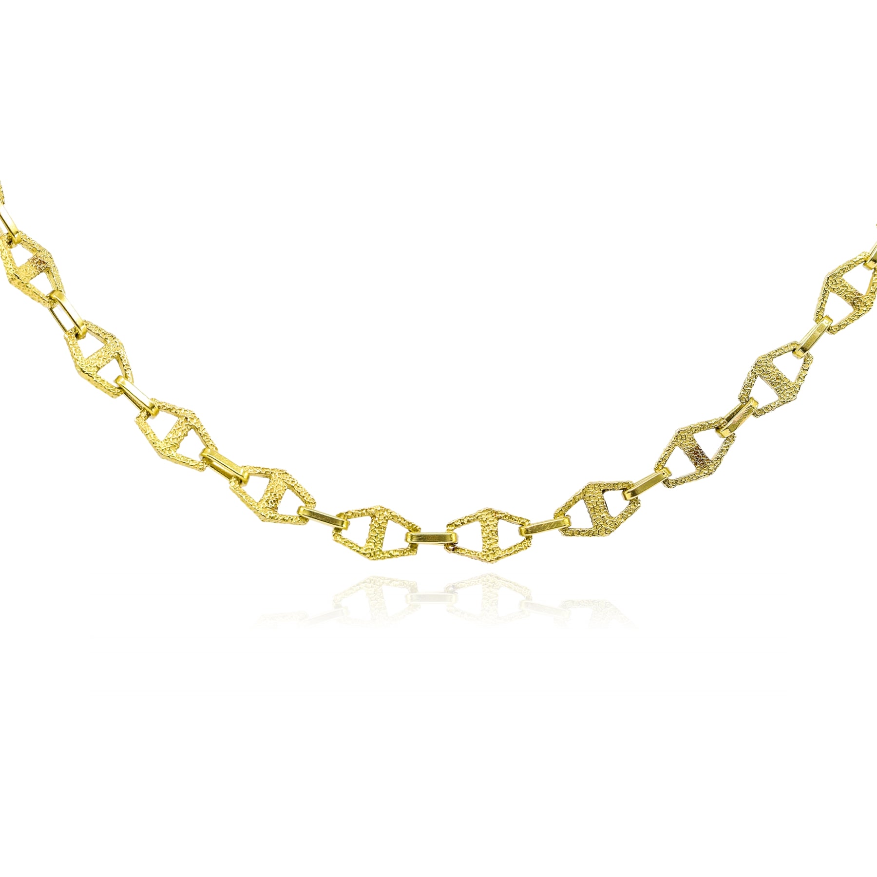 ESTATE 18K YELLOW GOLD TEXTURED ANCHOR CHAIN