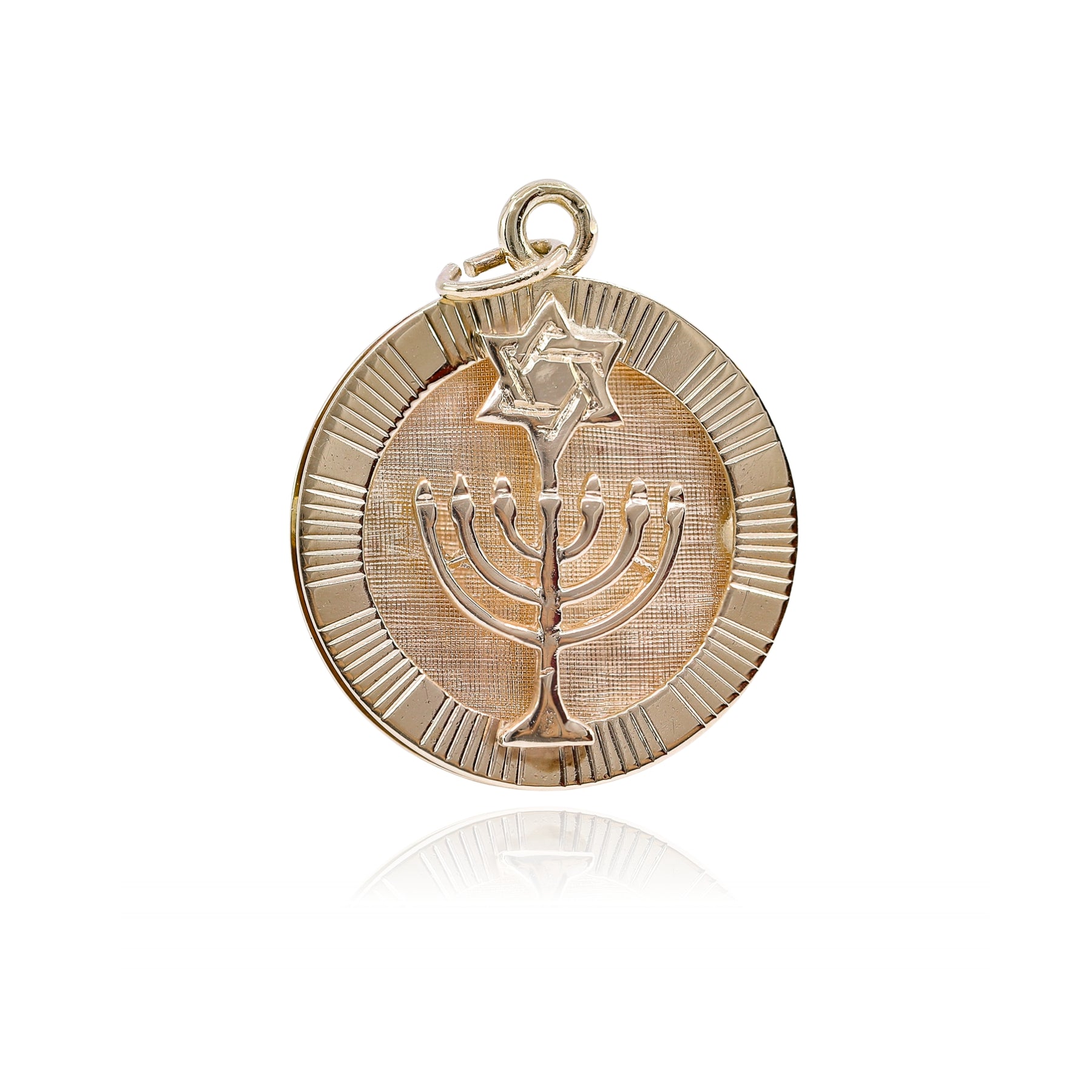 ESTATE 14K YELLOW GOLD JEWISH CHARM PENDANT