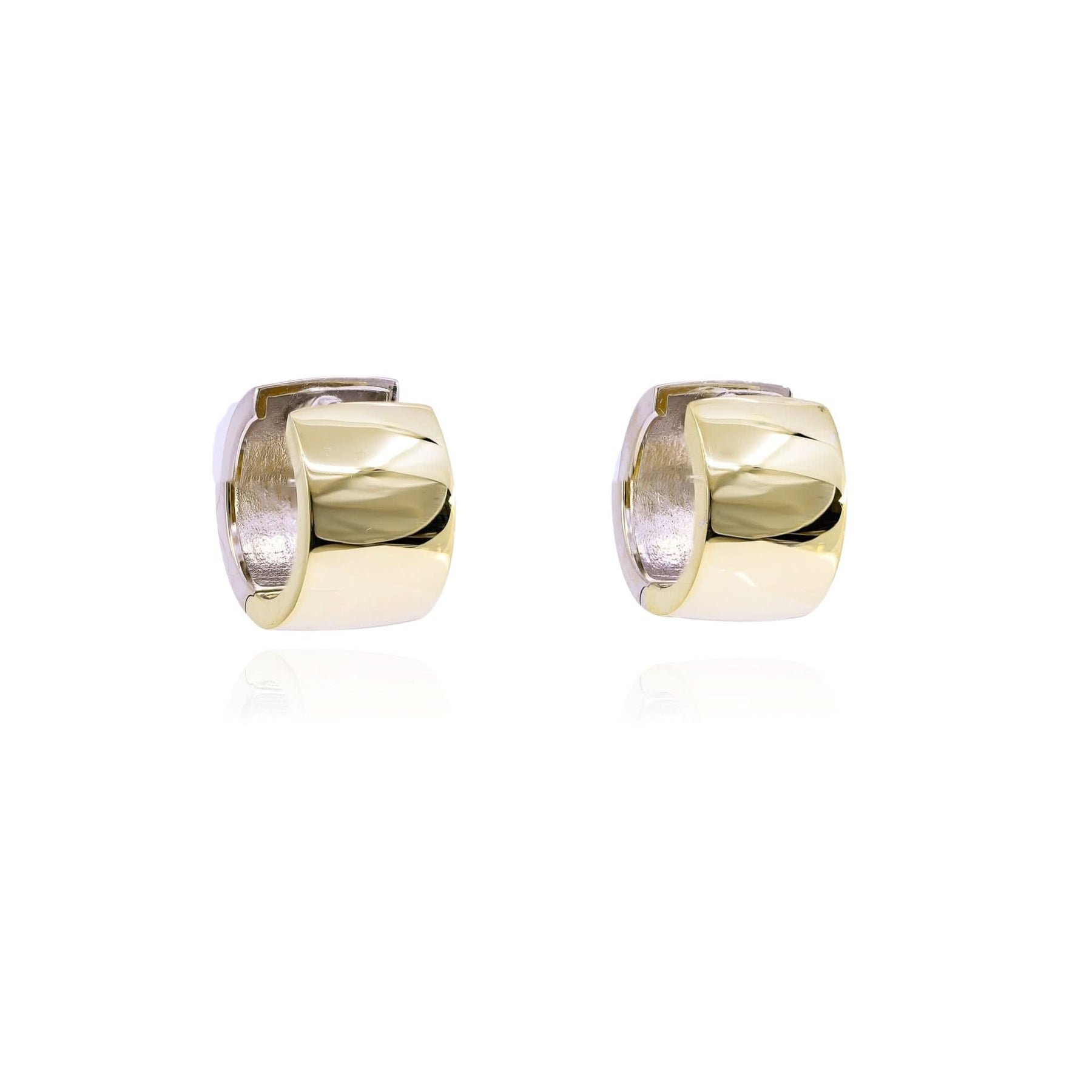 ESTATE 14K YELLOW/WHITE GOLD REVERSIBLE HOOP EARRINGS