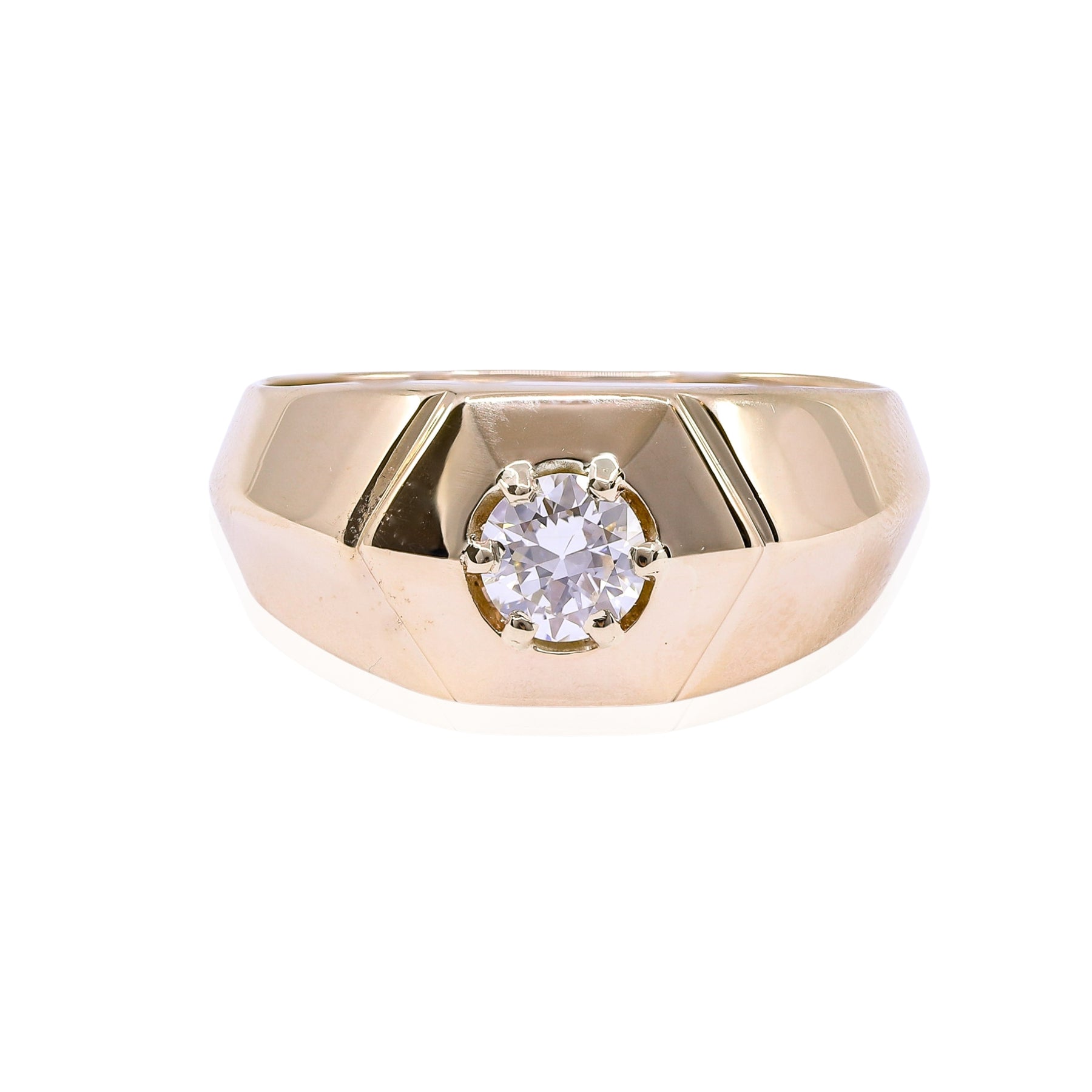 ESTATE 14K YELLOW GOLD DIAMOND MEN&