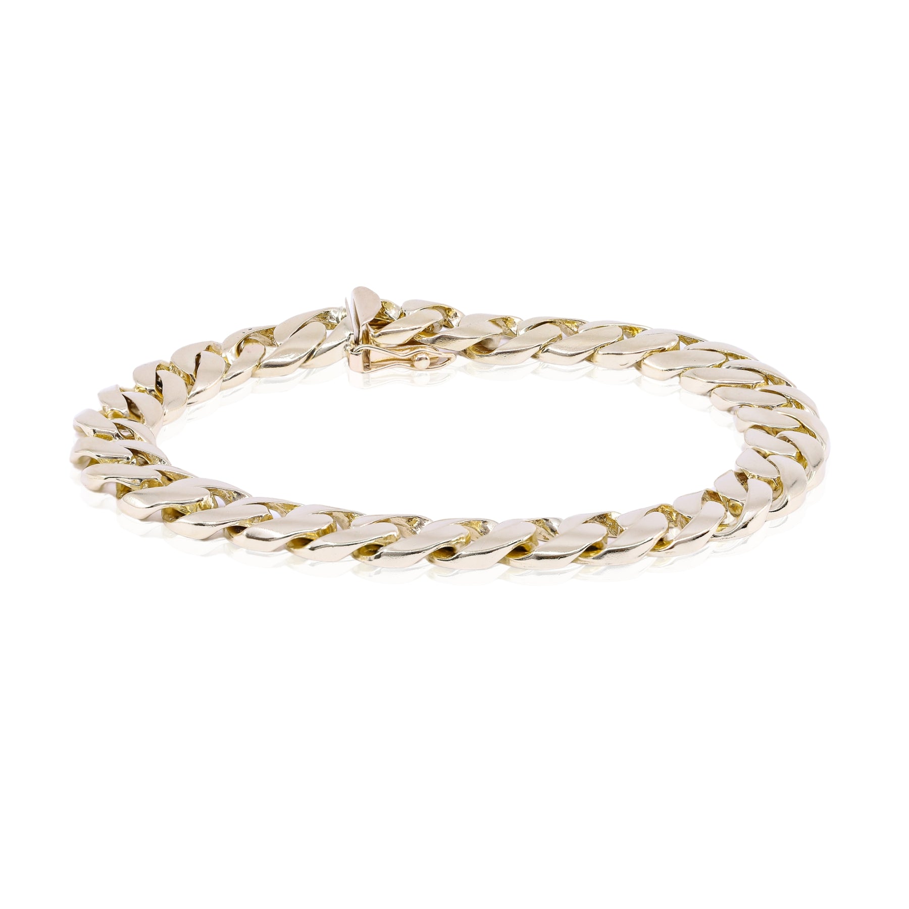 ESTATE 14K YELLOW GOLD FLAT CURB LINK BRACELET