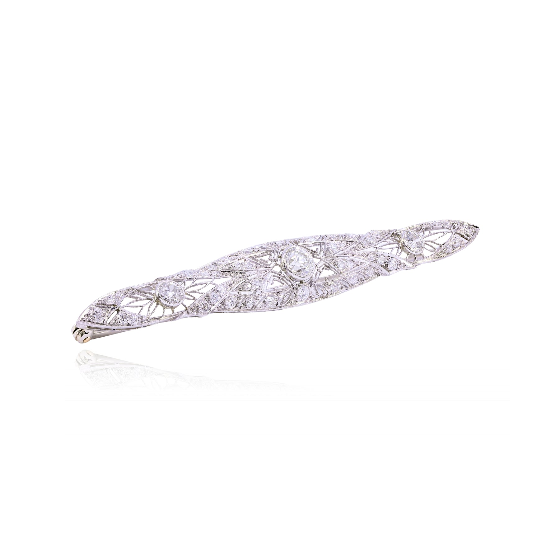 ESTATE PLATINUM EDWARDIAN DIAMOND BAR PIN