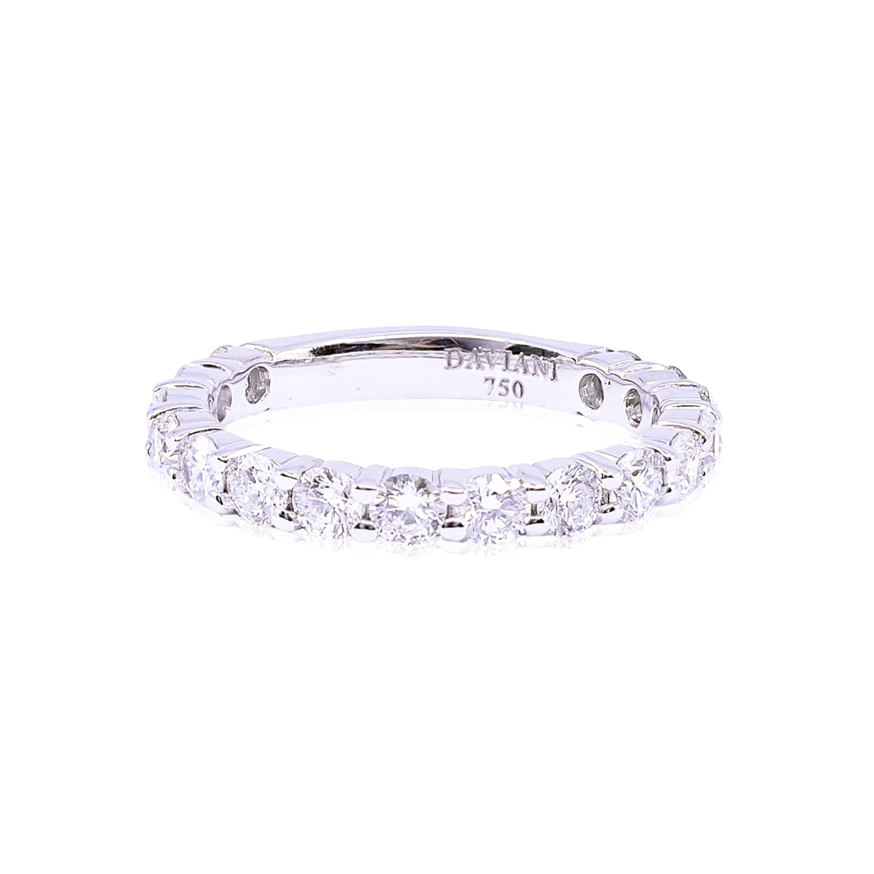 ESTATE 18K WHITE GOLD DIAMOND WEDDING BAND - 1.15CTW