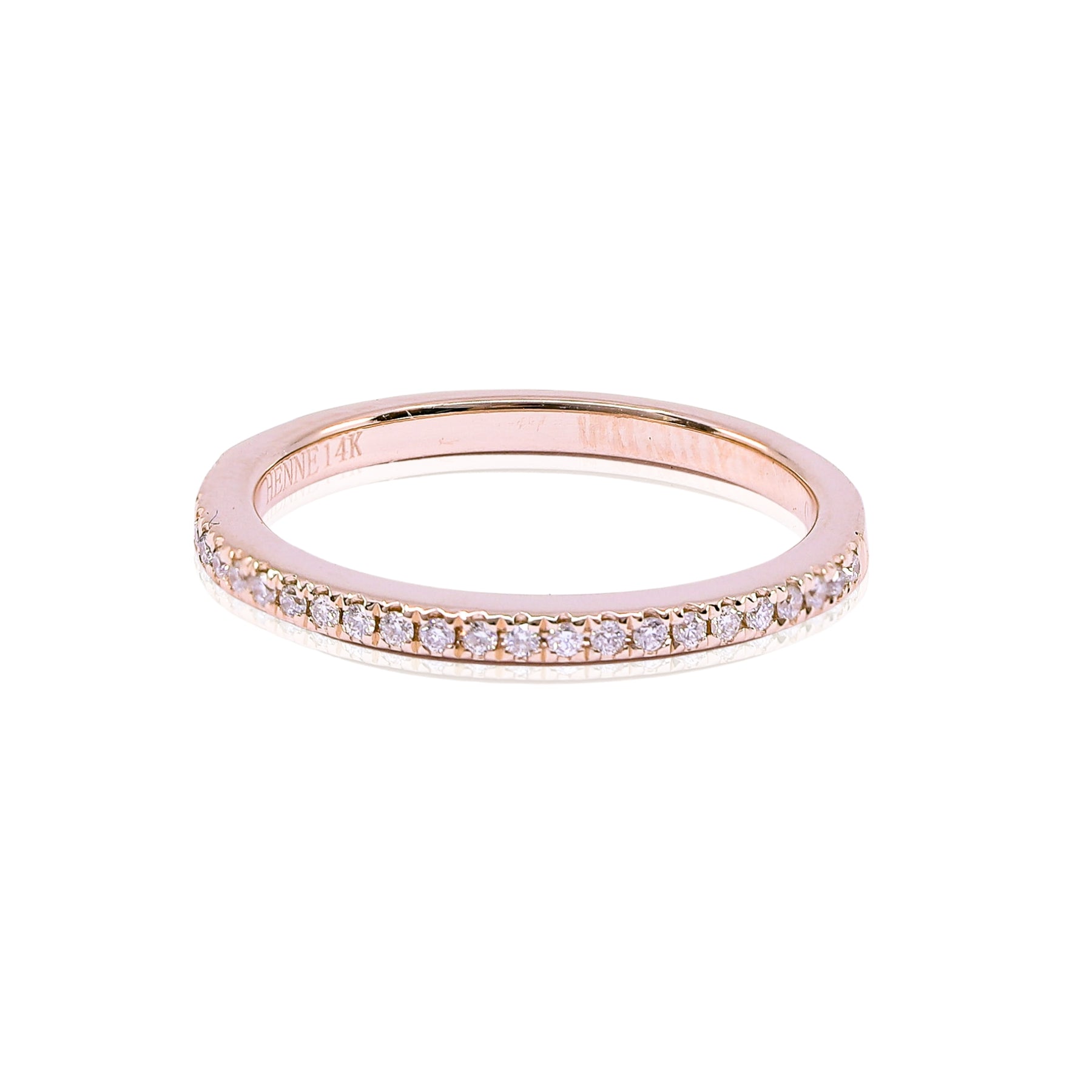 ESTATE 14K ROSE GOLD DIAMOND HALF ETERNITY BAND - 0.12CTW