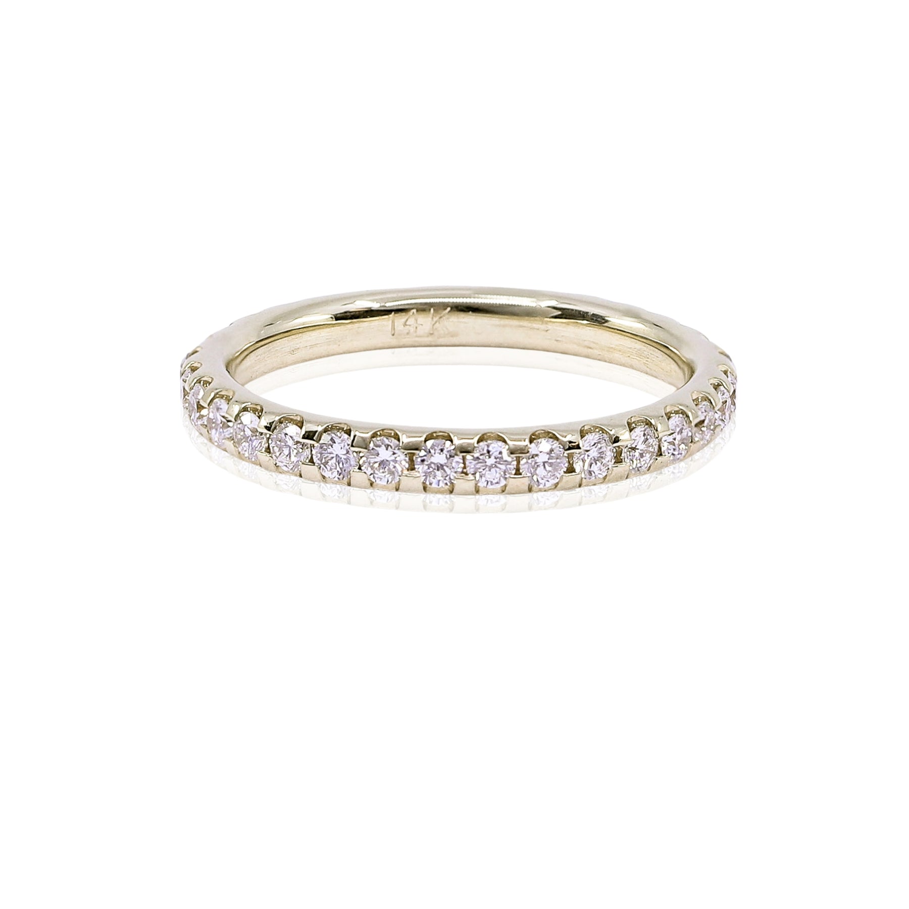 ESTATE 14K YELLOW GOLD ROUND DIAMOND ETERNITY BAND - 0.80CTW