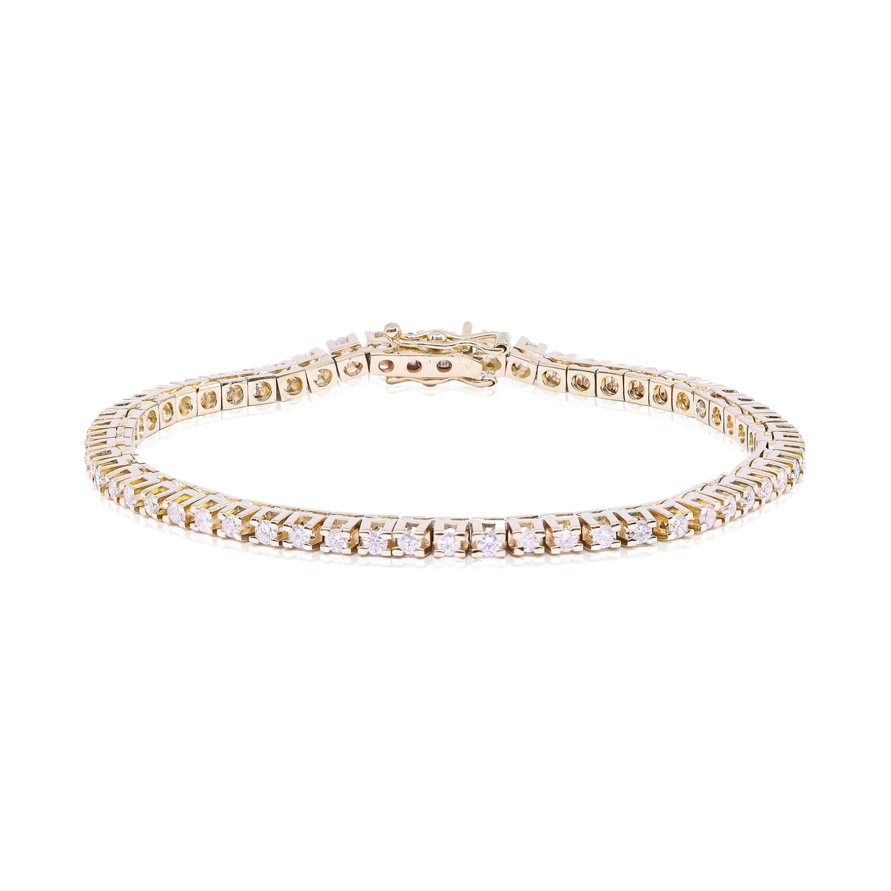 ESTATE 14K YELLOW GOLD DIAMOND TENNIS BRACELET - 1.49CTW