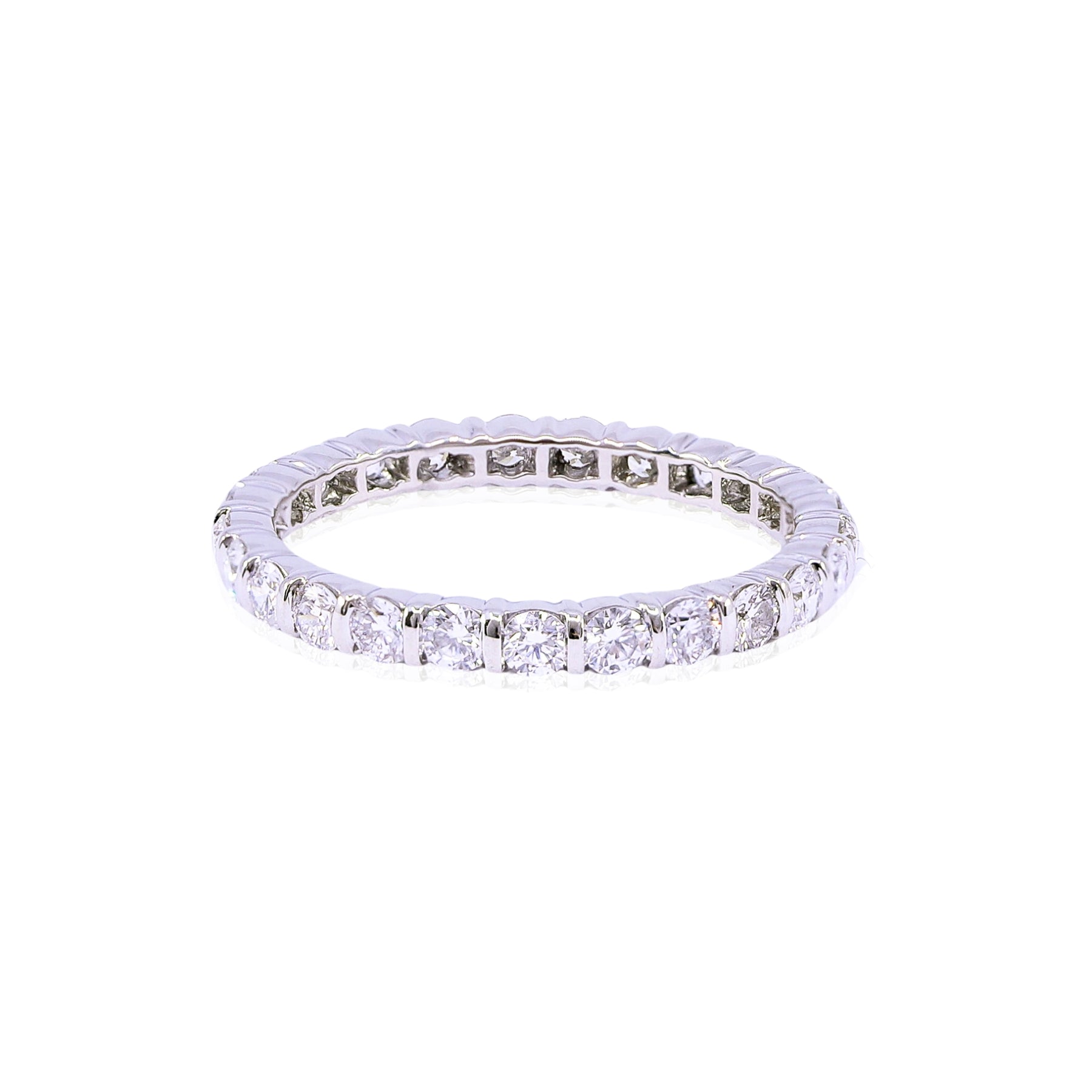 ESTATE PLATINUM BAR SET DIAMOND ETERNITY BAND - 1.25CTW