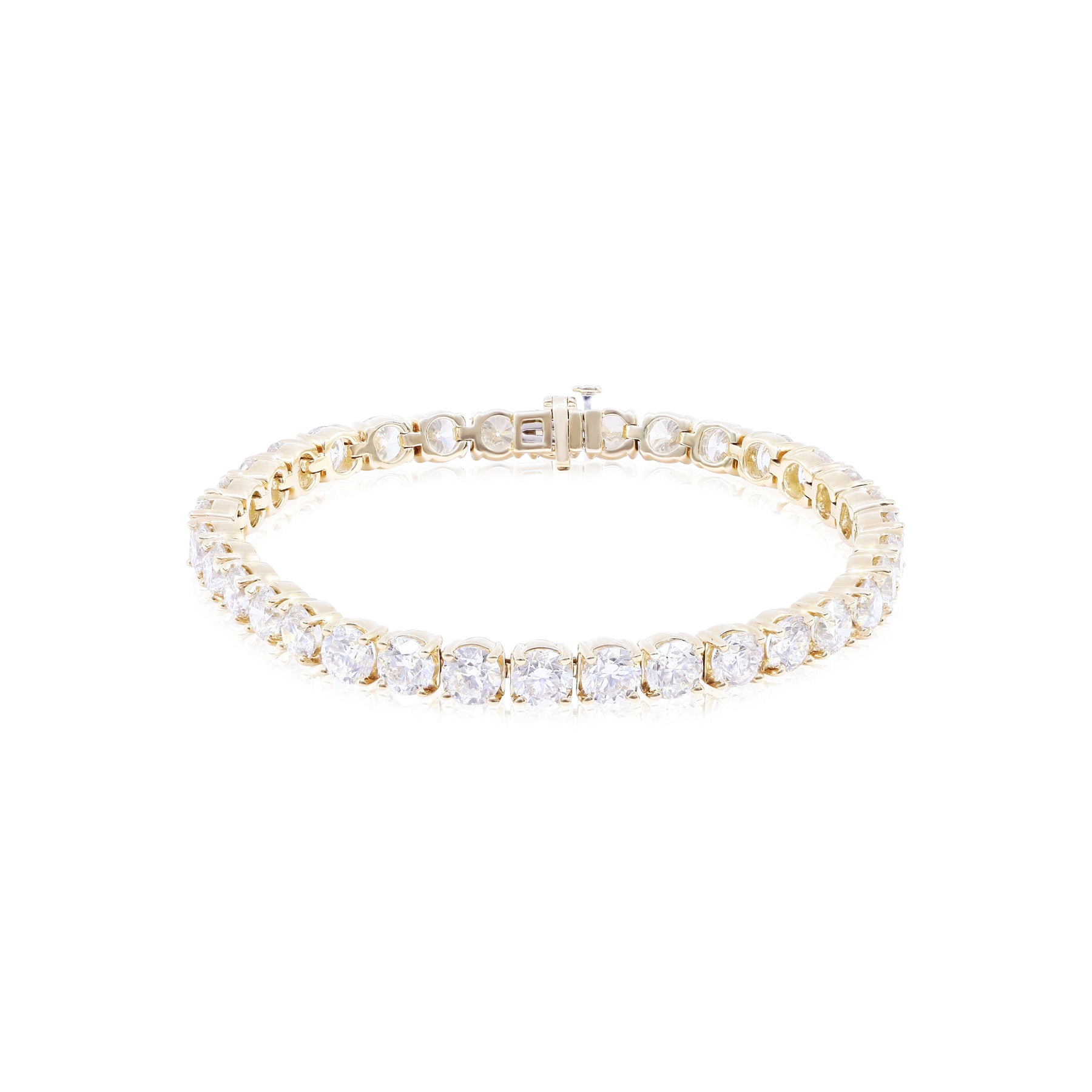 18K YELLOW GOLD DIAMOND TENNIS BRACELET, 16.34 CTW