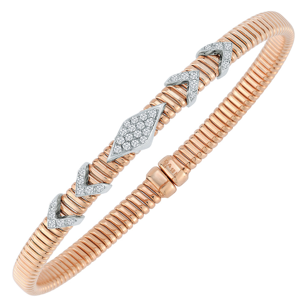 18K ROSE GOLD DIAMOND FLEX BRACELET 0.50CTW