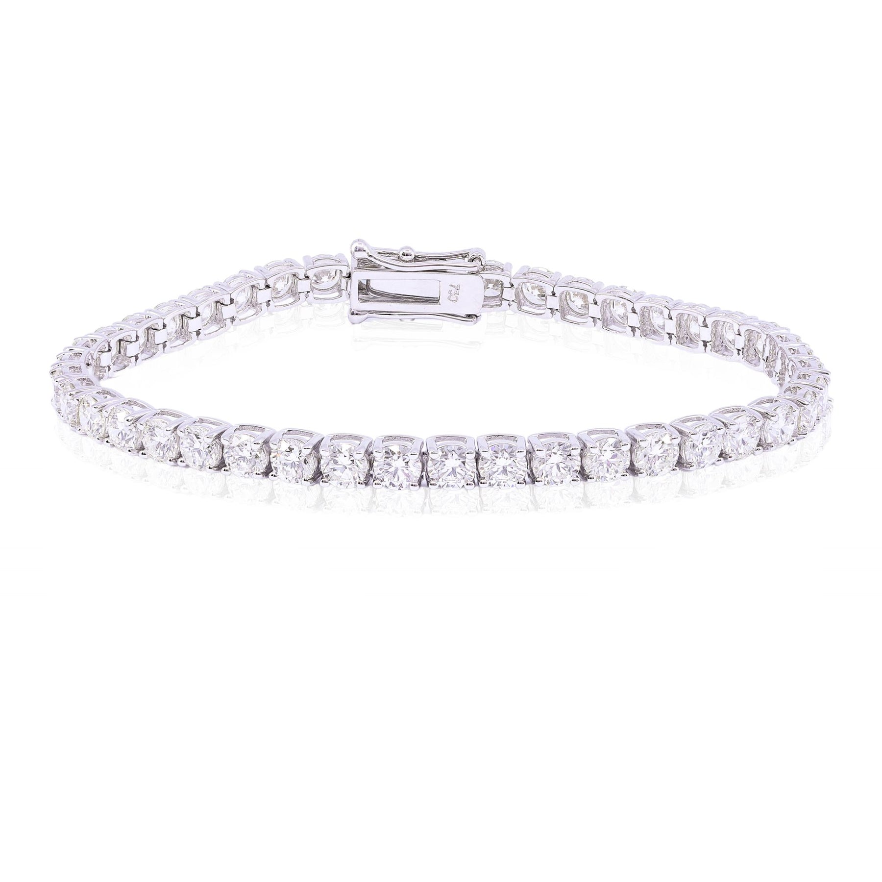 18K WHITE GOLD DIAMOND TENNIS BRACELET - 10.12CTW